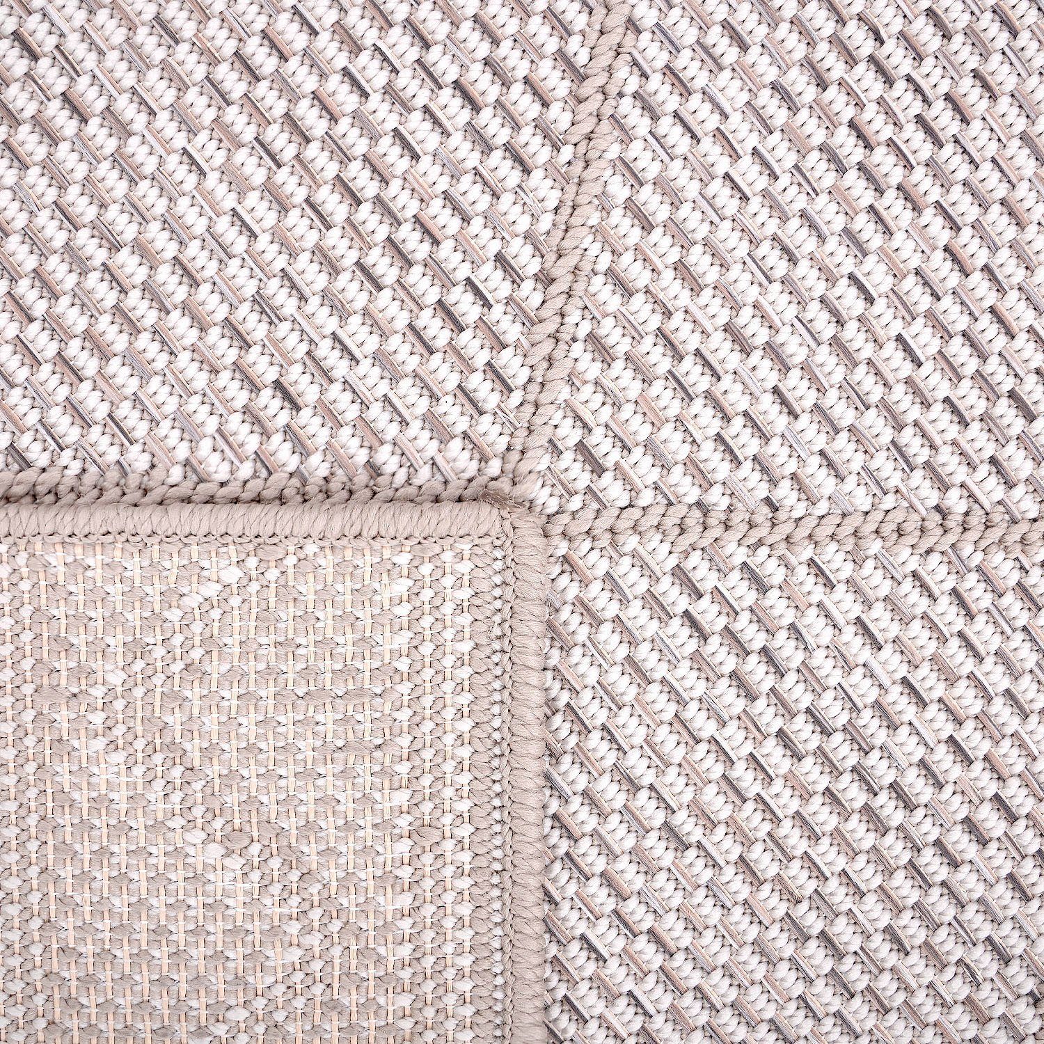 Teppich Vermont beige modernes Paco rechteckig, Design geeignet Outdoor Rauten, Home, Höhe: 191, mm, Flachgewebe, 4 mit gesteift