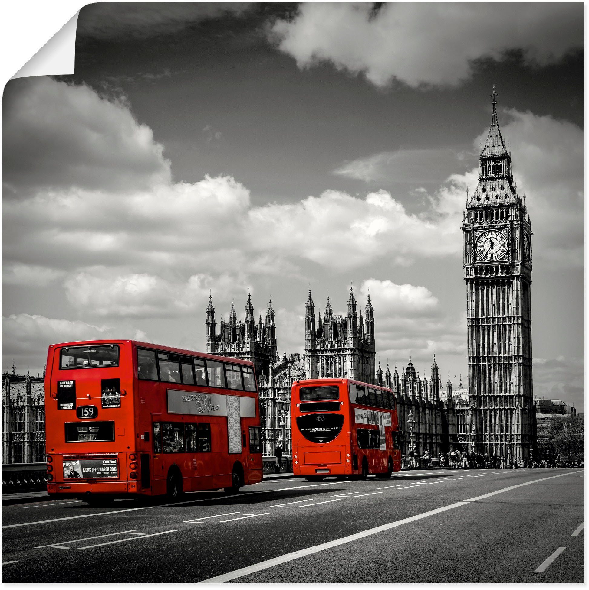 Artland Wandbild Typisch London, London (1 St), als Alubild, Leinwandbild, Wandaufkleber oder Poster in versch. Größen | Poster