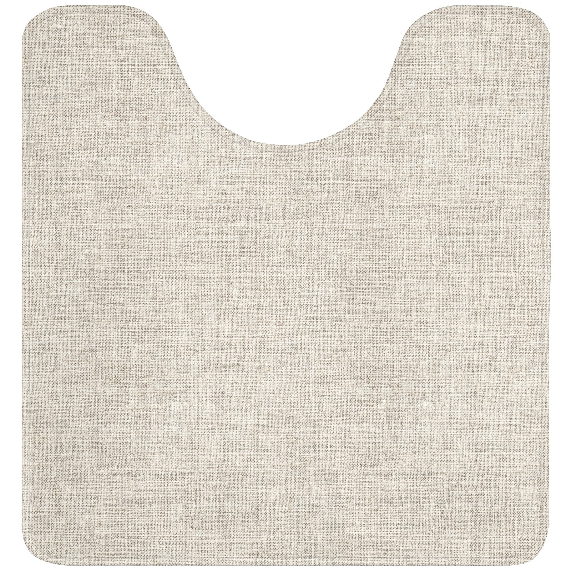 OnlyWow WC-Vorleger Leinen - Textur - Beige, Höhe 10 mm, Polyester, U-Form, Vorleger mit Ausschnitt, Toilettenvorleger, Toilettenteppich