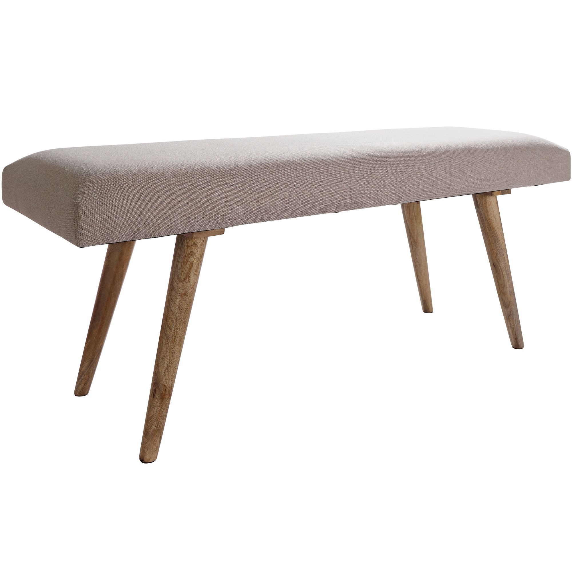 furnicato Bank Sitzbank Vollholz 117x38x51 cm Beige (1-St), Stabile Esszimmerbank mit Anti-Rutsch-Noppen für dein Wohnzimmer