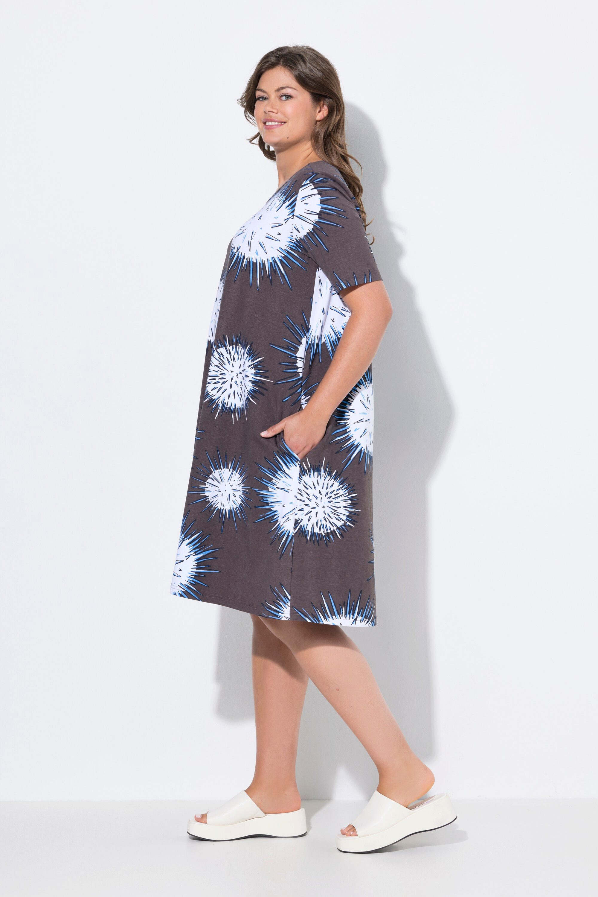 Laurasøn Midikleid Kleid 1/2-Arm Rundhalsausschnitt MIG