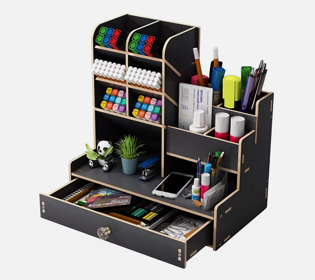 Holz Lichter Regal-Schreibtisch Schreibtisch Organizer aus Holz Büro Organi günstig online kaufen