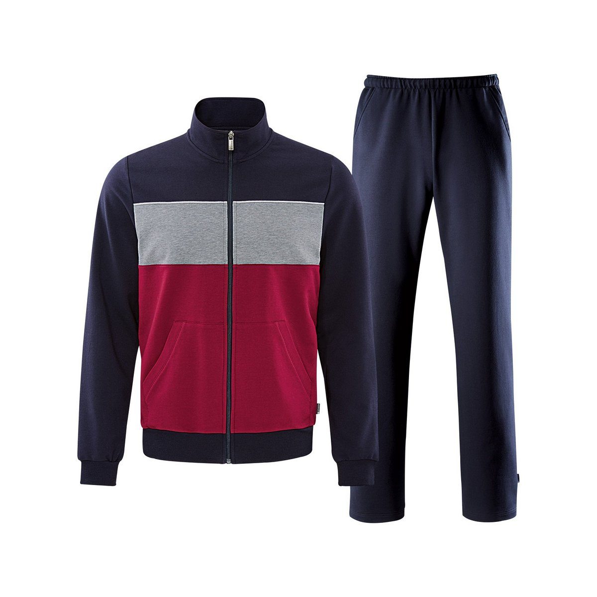 SCHNEIDER Sportswear T-Shirt rot regular (1-tlg) Redwine/Dunkelblau (3151)