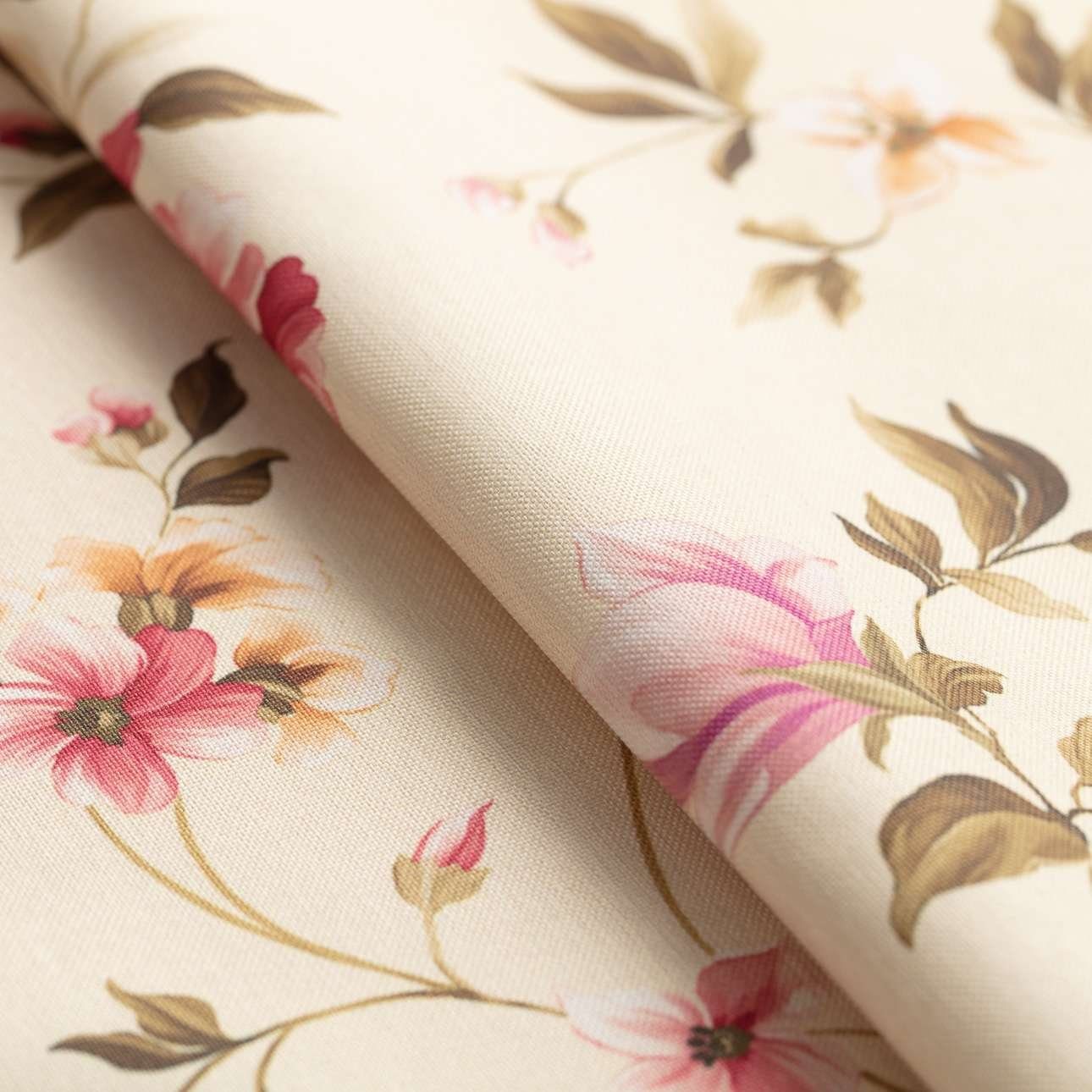 Kissenbezüge Gemustert Kinga Blumenmotive, rechteckig, Londres, creme-rosa | Dekoria