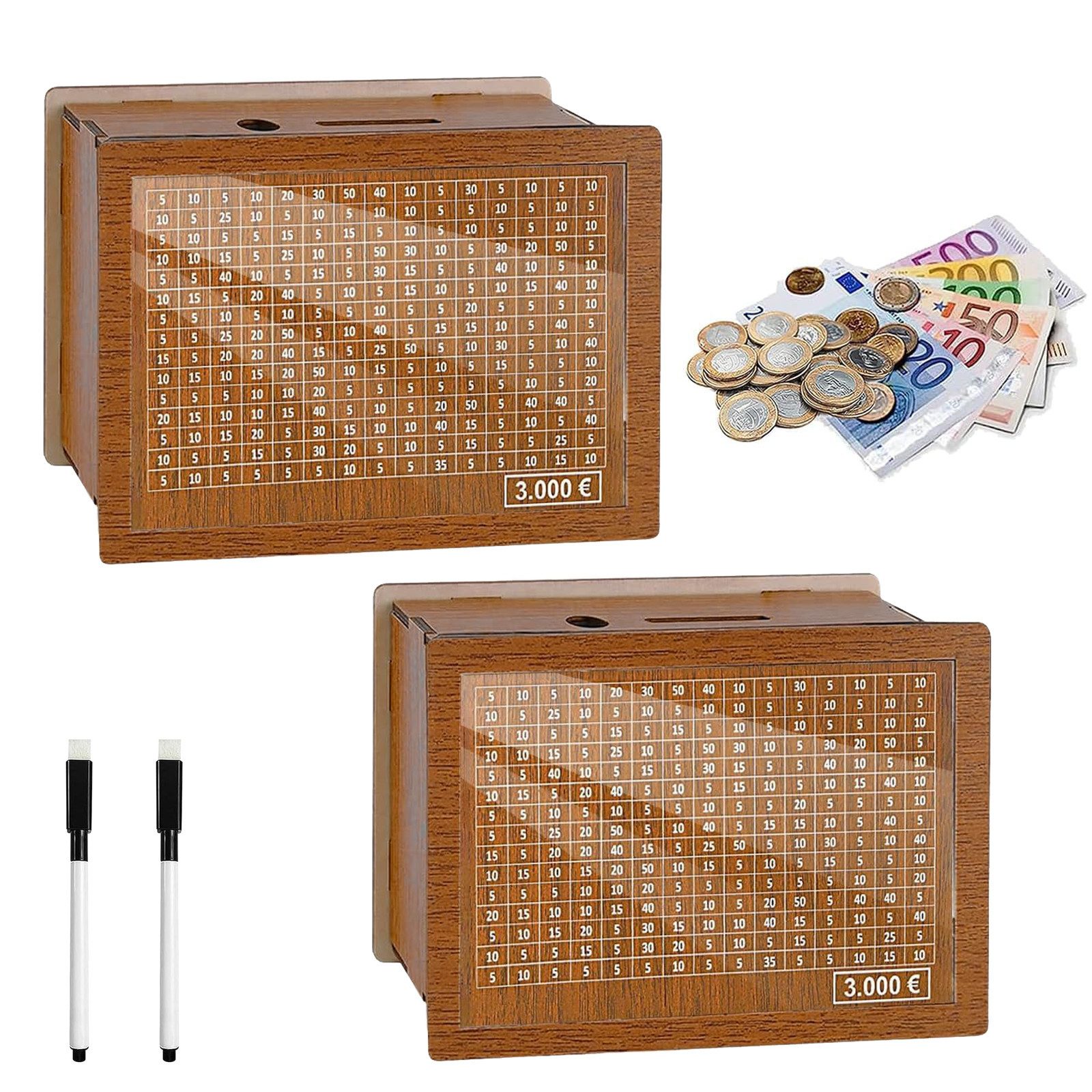 BlingBin Spardose Sparschwein aus Holz mit Zähler mit Ziel für Kinder und E günstig online kaufen