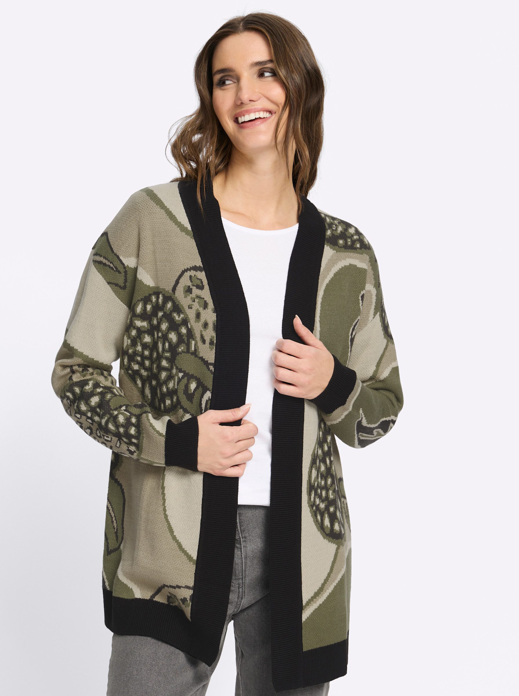 Strickjacke Strickjacke Langarm Jacquard