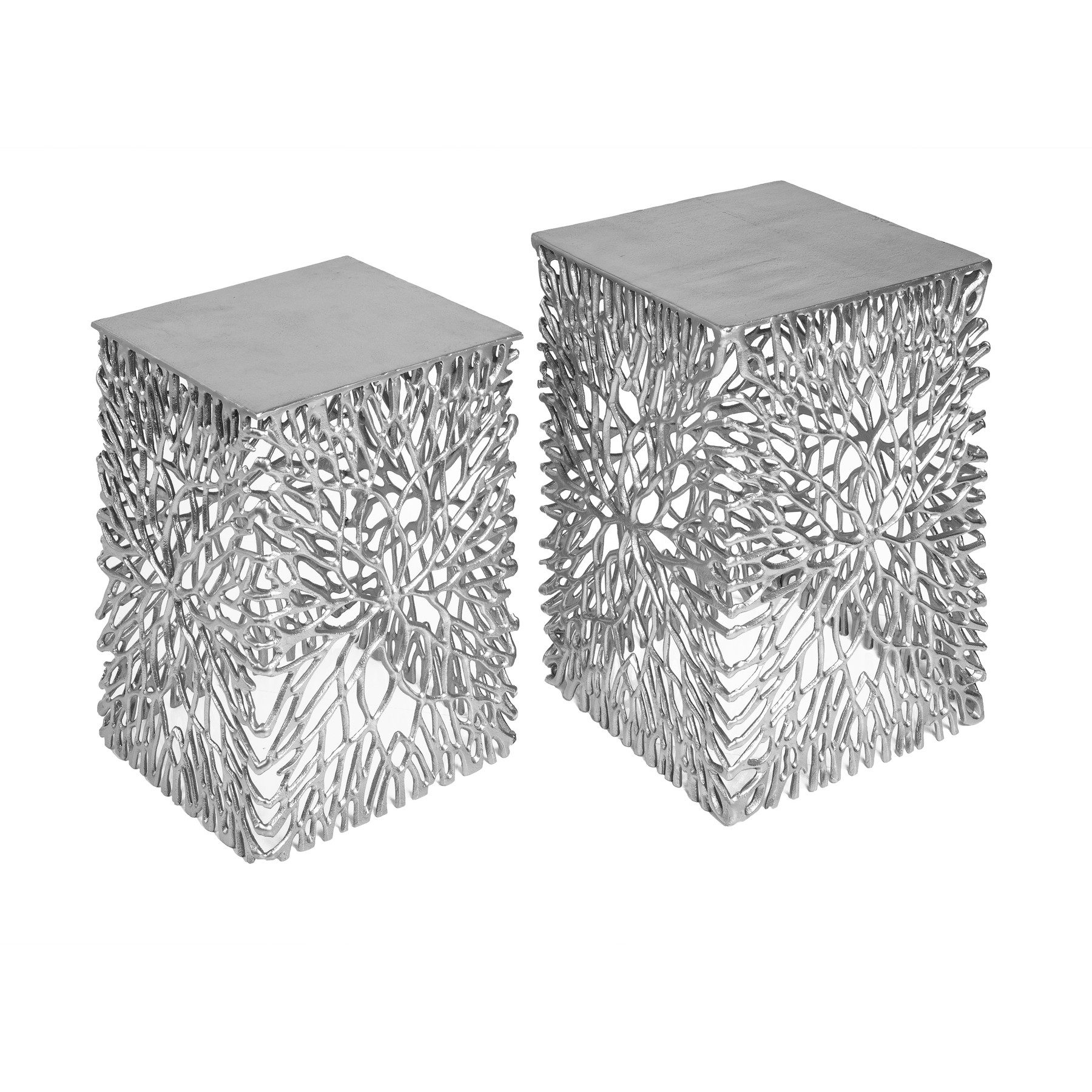 riess-ambiente Beistelltisch LEAF 30cm silber (Set, 1-St), Nachttisch · Met günstig online kaufen