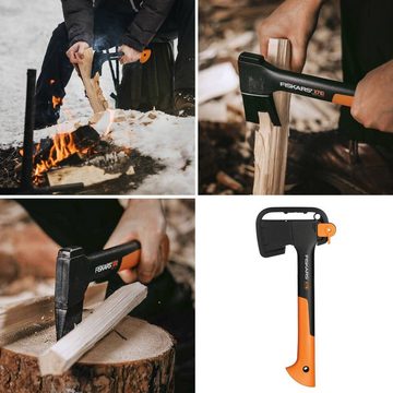 Fiskars Universalaxt Spaltaxt 35cm X7, inkl Klingen & Transportschutz, Axt zum Holz Hacken, 640 g, 35,50 cm Länge, (Gartenaxt Baumaxt Axe Spalthammer Hacke Baum, Äxte, Holz Spalter, Outdoor Holzbeilaxt, Freizeitbeil Campingbeil), Antihaftbeschichtet, Axt Holz spalten, Hochwertige Stahl-Klinge Beil