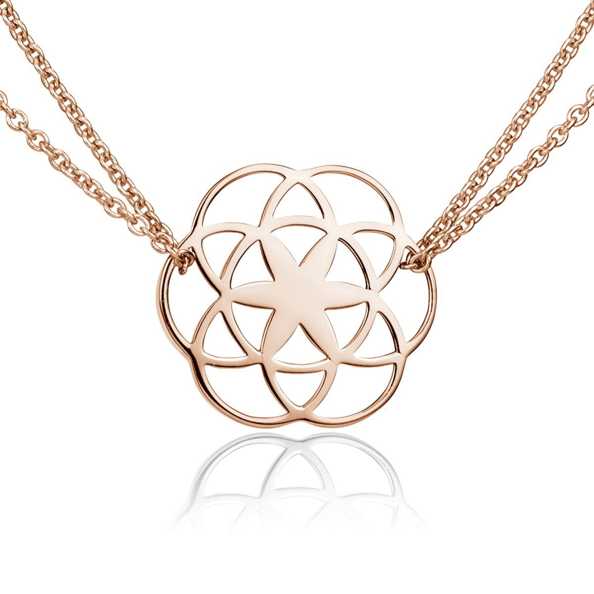 Materia Collier Damen Rosegold Lebensblume Mandala günstig online kaufen
