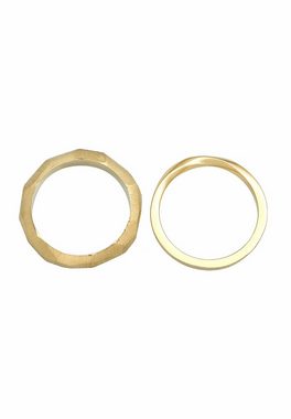 Elli Premium Ring-Set Bandring Basic Gedreht Struktur (2 tlg) 925 Silber