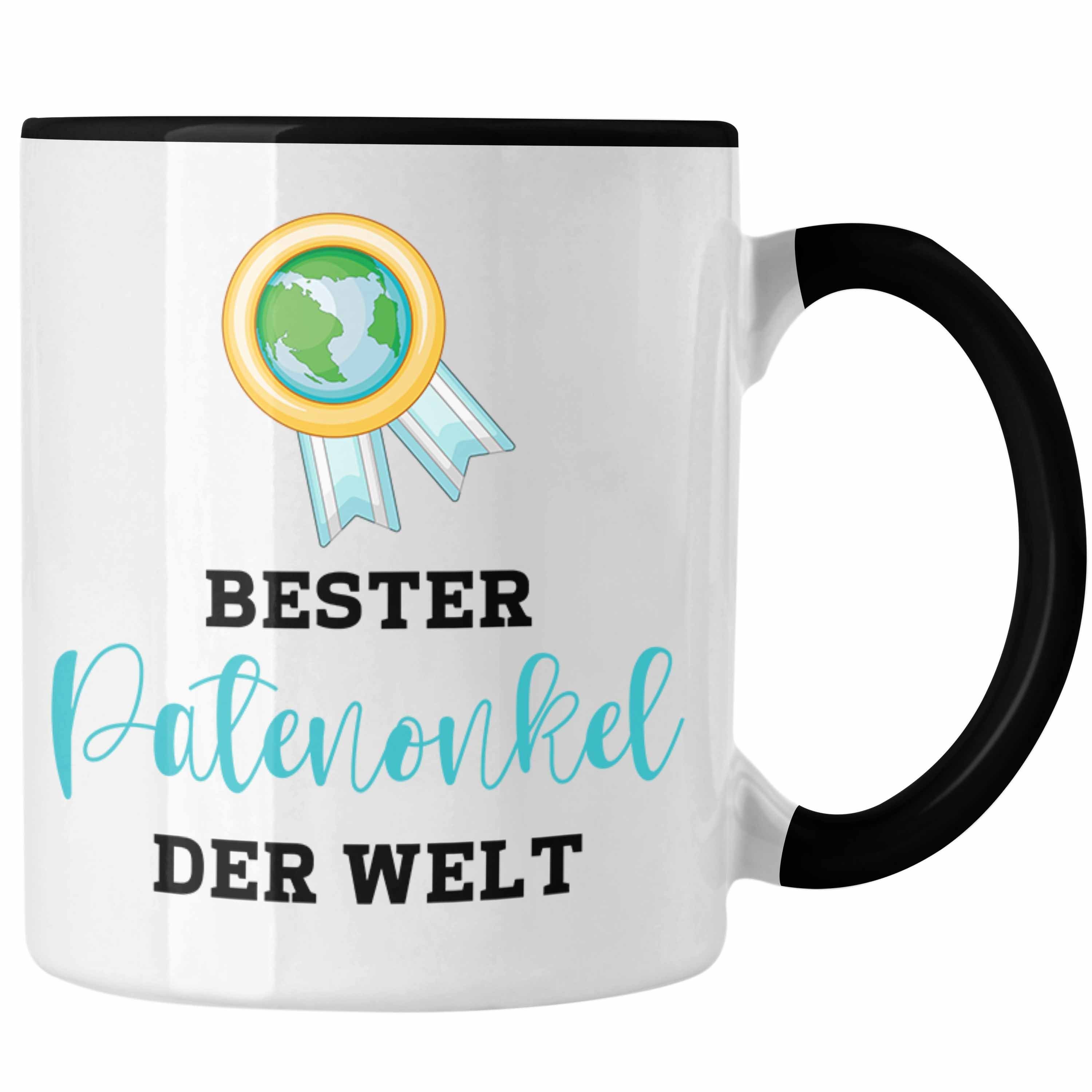 Trendation Tasse Trendation - Bester Patenonkel Der Welt Tasse Geschenk Geburtstag Weihnachten Lustig Geschenkideen von Nichte Lieblings Patenonkel Schwarz