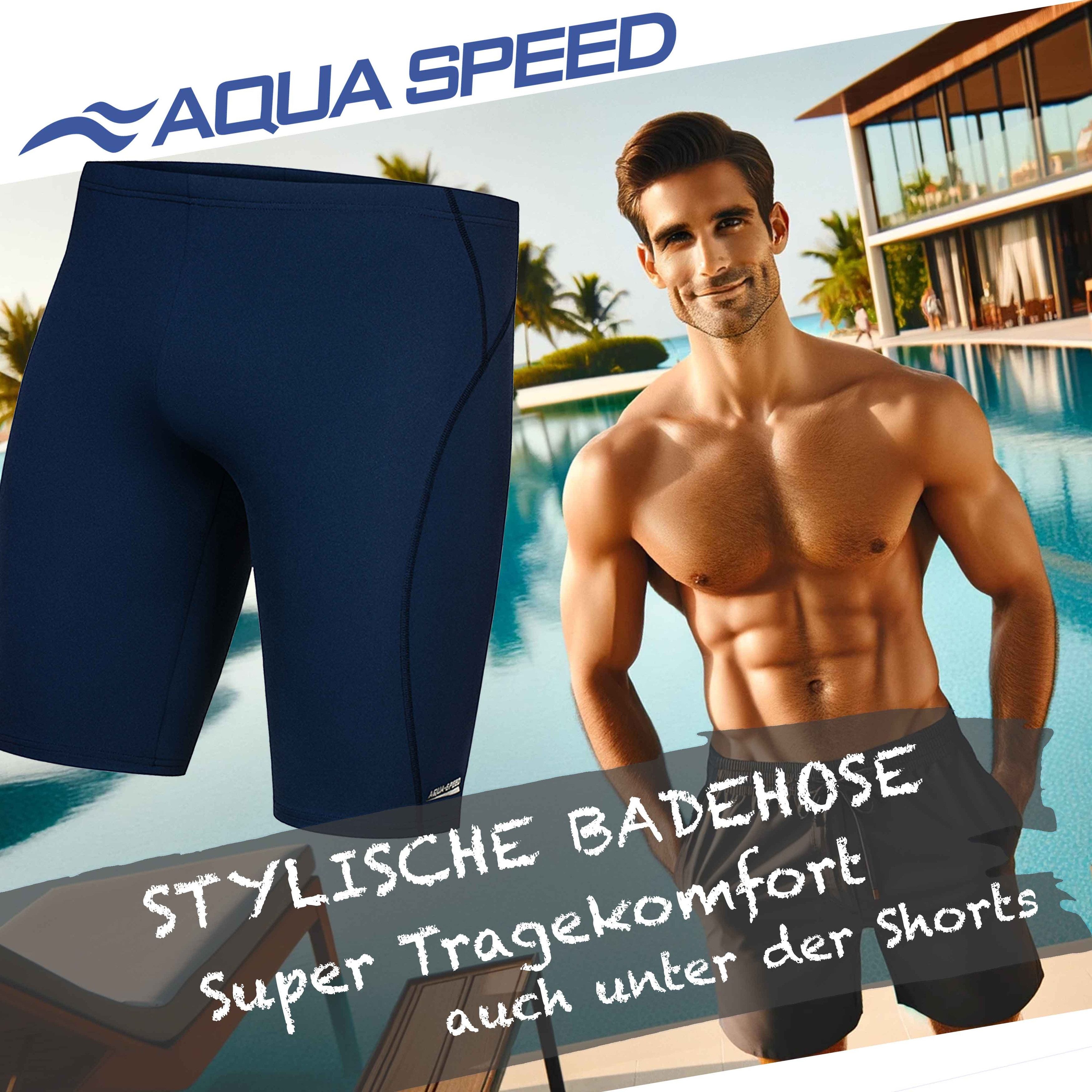 Aqua Speed Badehose Blake Schwimm-Jammer Hochwertig & robust XXL Navy (Extr günstig online kaufen