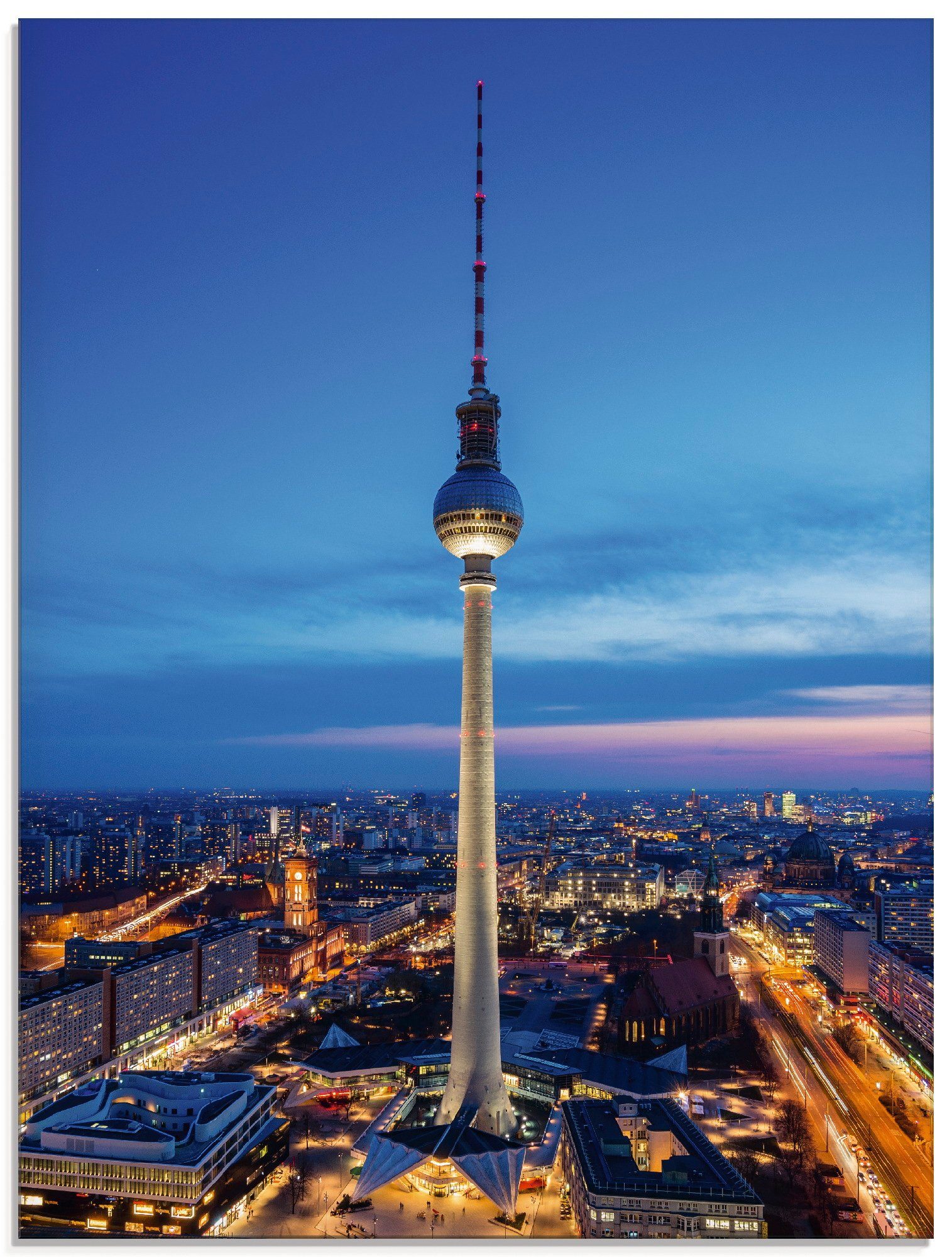 Artland Glasbild Berlin Fernsehturm, Deutschland (1 St), in verschiedenen Größen