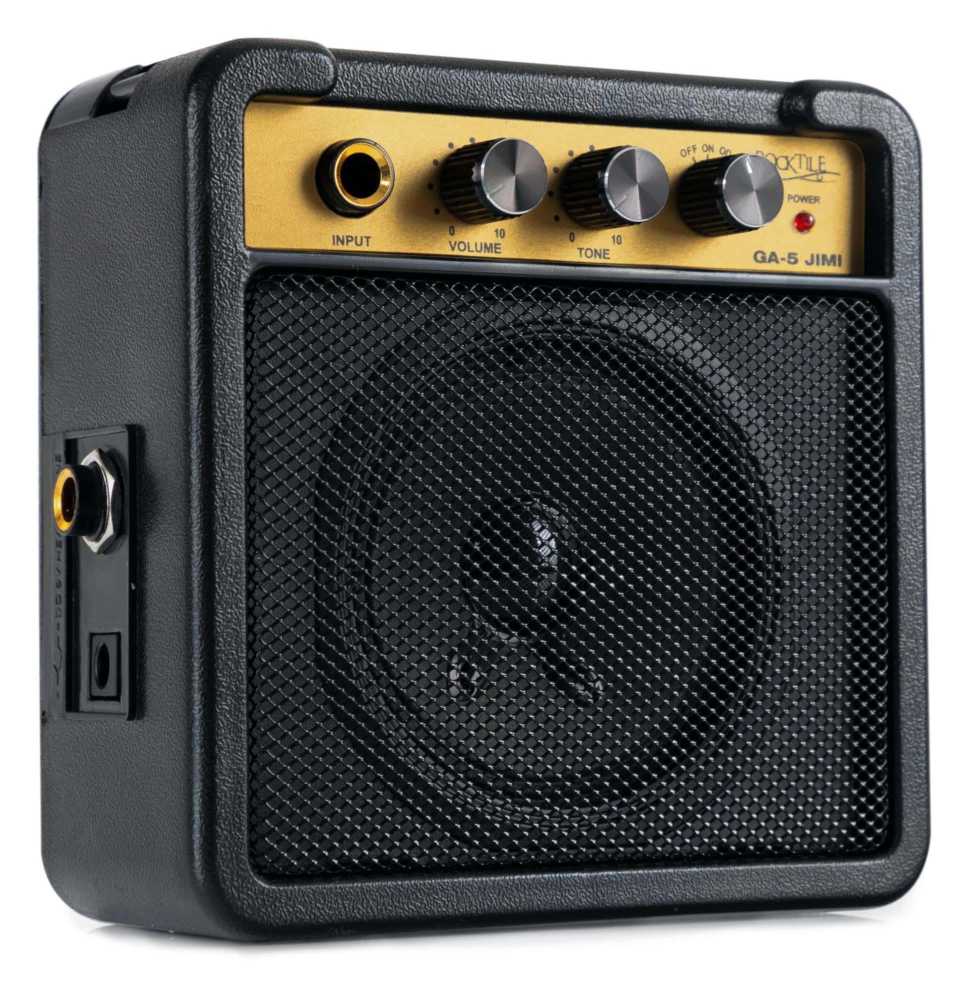 Rocktile GA-5 Jimi Mini-Gitarrenverstärker Verstärker (Anzahl Kanäle: 1, 5 W,  Betrieb mit Batterie oder Netzteil möglich)