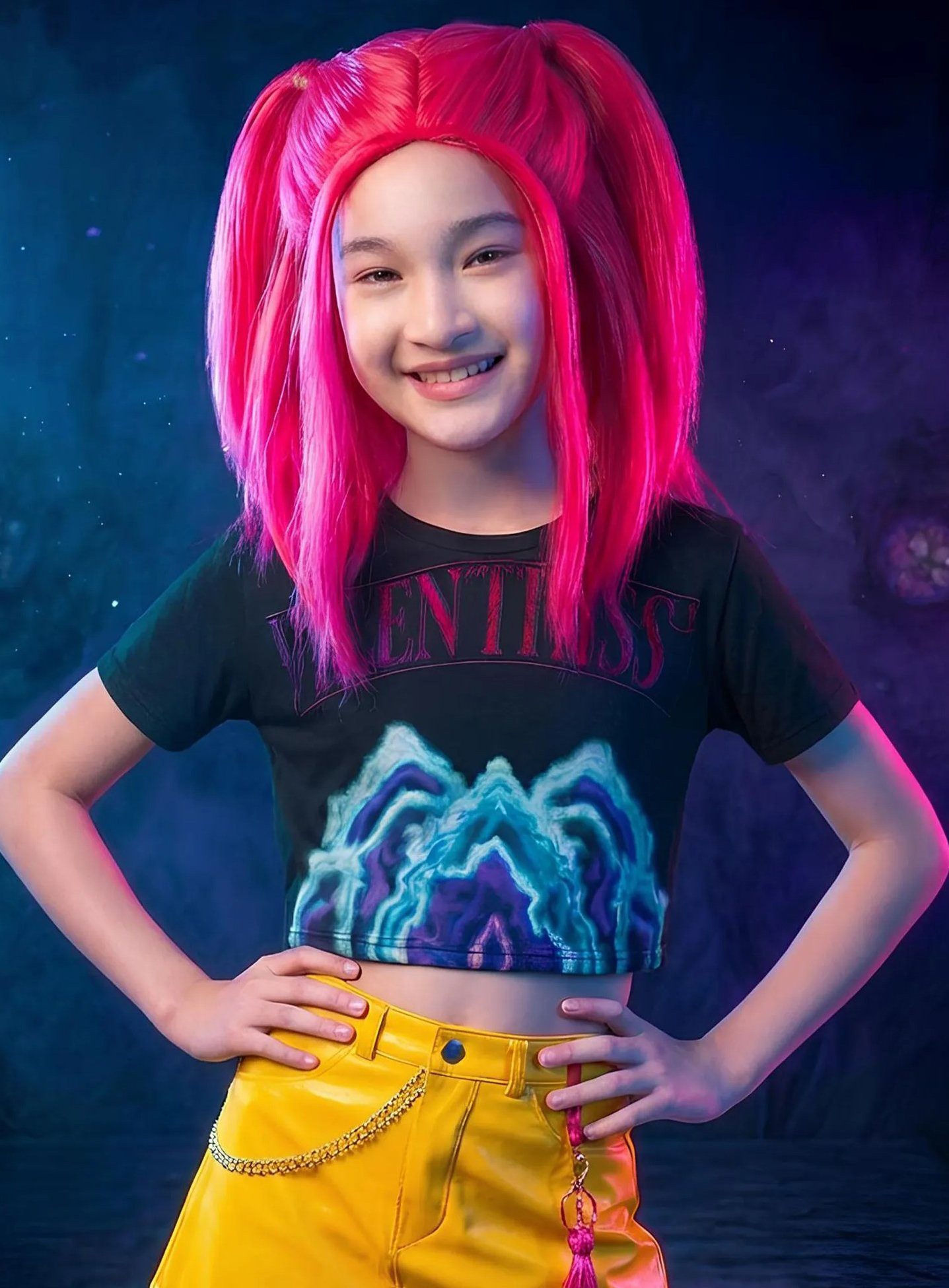 Rubie´s Kostüm-Perücke KPop Demon Hunters – Mira Perücke für Kinder, Offizieller Lizenzartikel zum mega-erfolgreichen Netflix-Anime