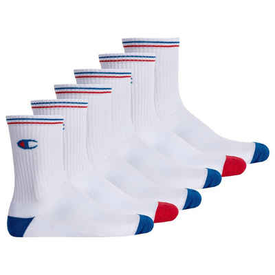 Champion Kurzsocken Unisex Socken, 6 Paar - Crew Socken, Logo