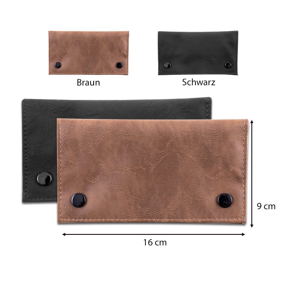 Coumo Tabakbeutel Tabakbeutel, Drehertasche Set, Tabaktasche + Hydrostone, schwarz braun