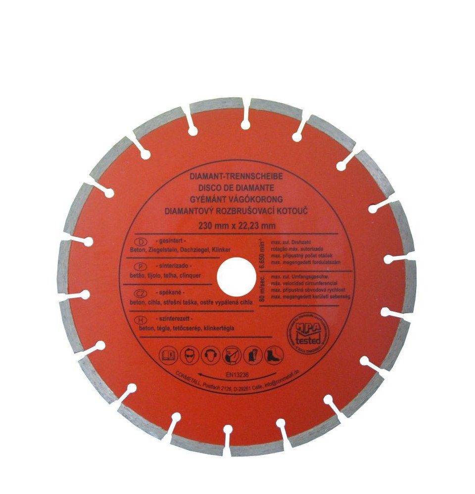 CON:P Winkelschleifer CON:P Trennscheibe 230 x 22,23 mm Diamant für