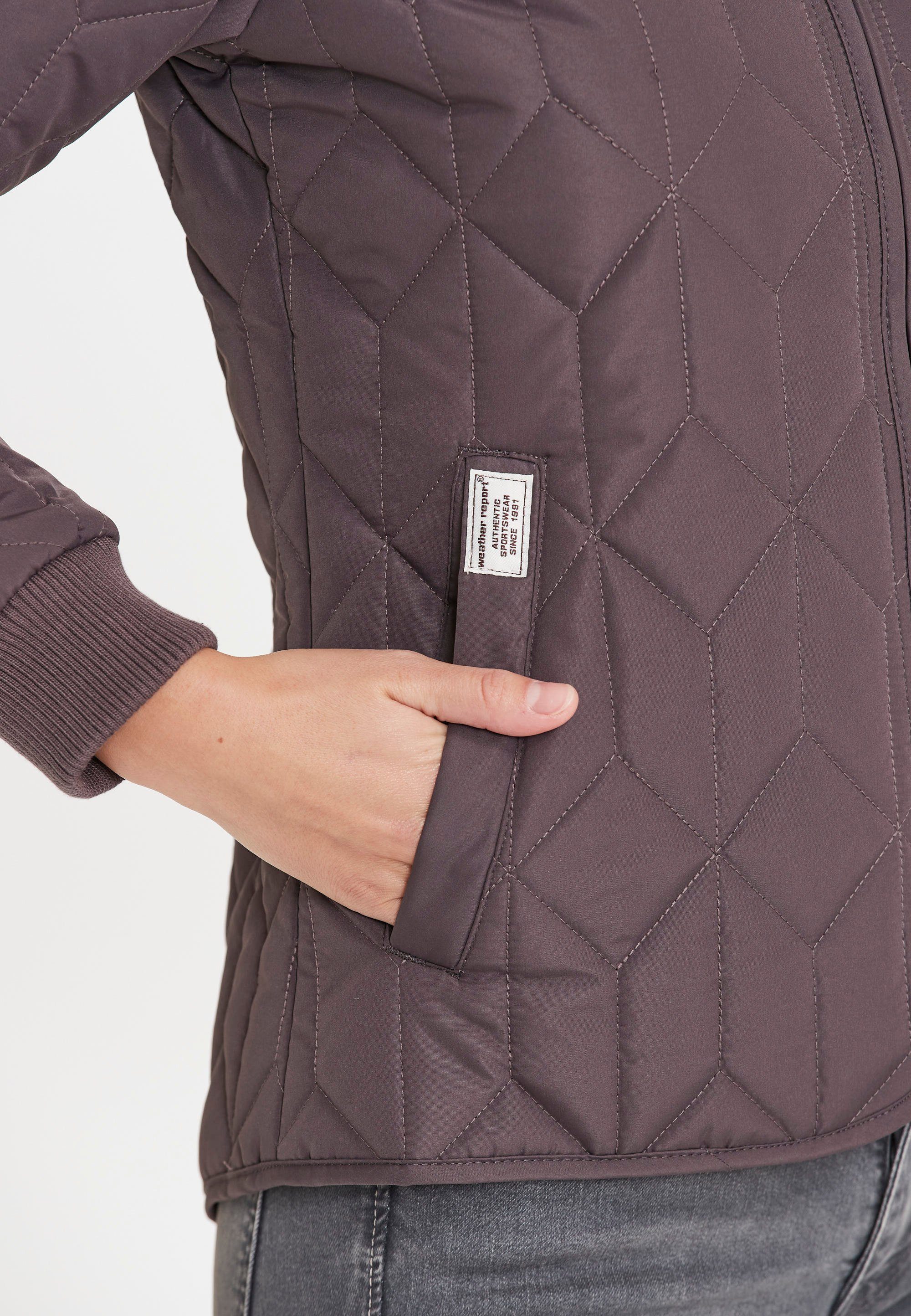 braun WEATHER Bündchen mit REPORT elastischen Outdoorjacke Piper