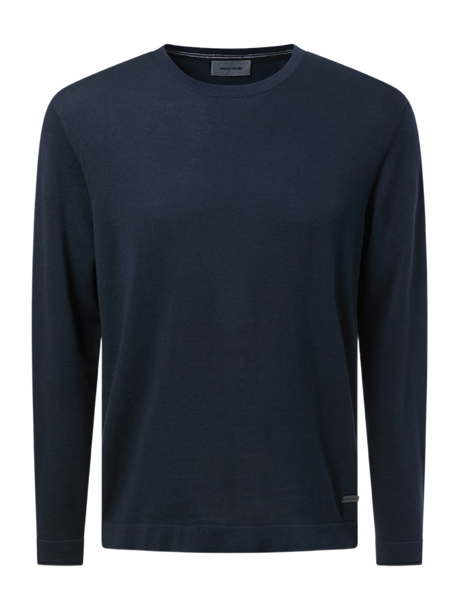 Pierre Cardin Strickpullover blau,Casual,Baumwolle,Unifarben,Rundhals,Lang,Regular Fit