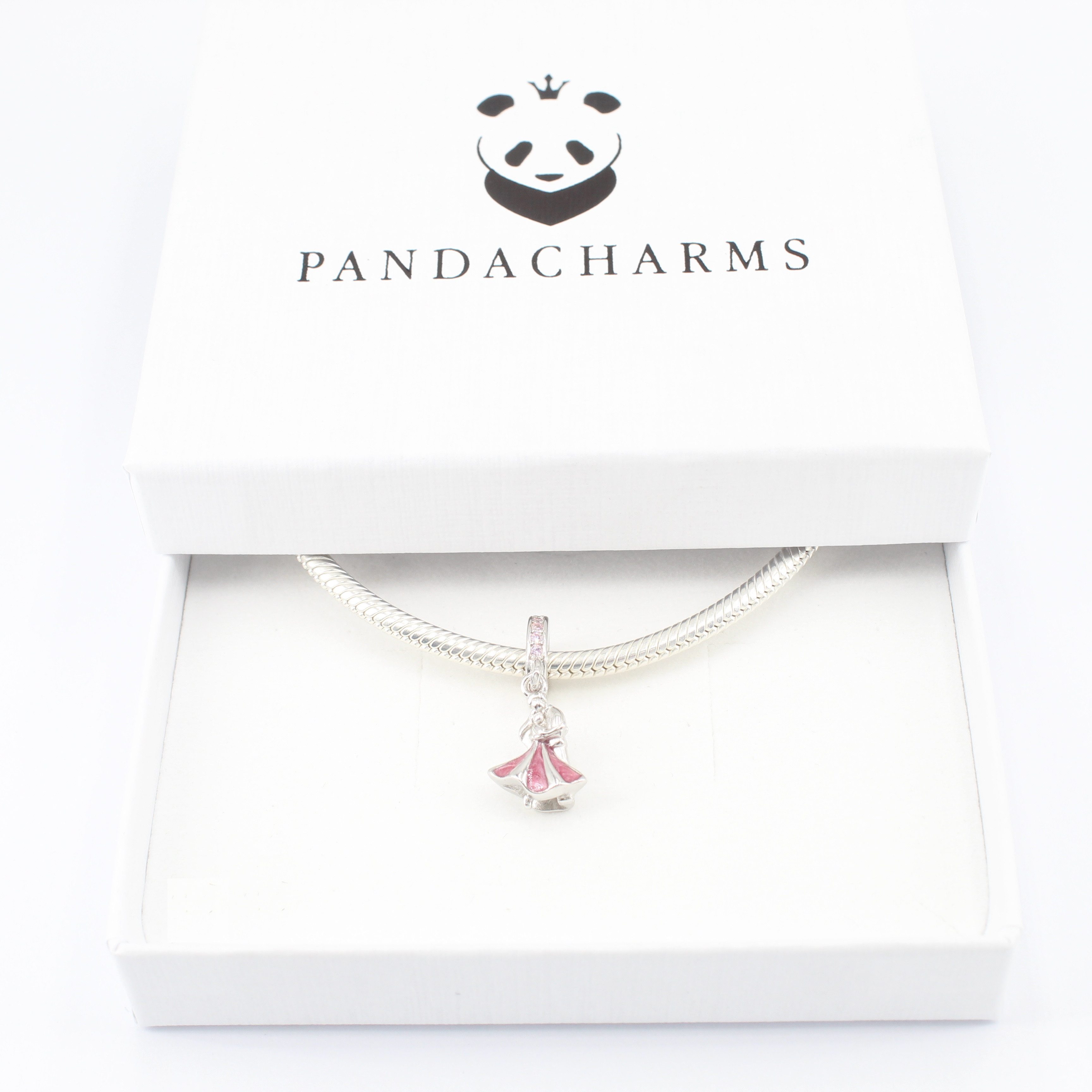 PANDACHARMS Bead Tanzendes Paar Charm Anhänger, 925 Sterling Silber mit rosa Zirkonia – Bild 3 von 3