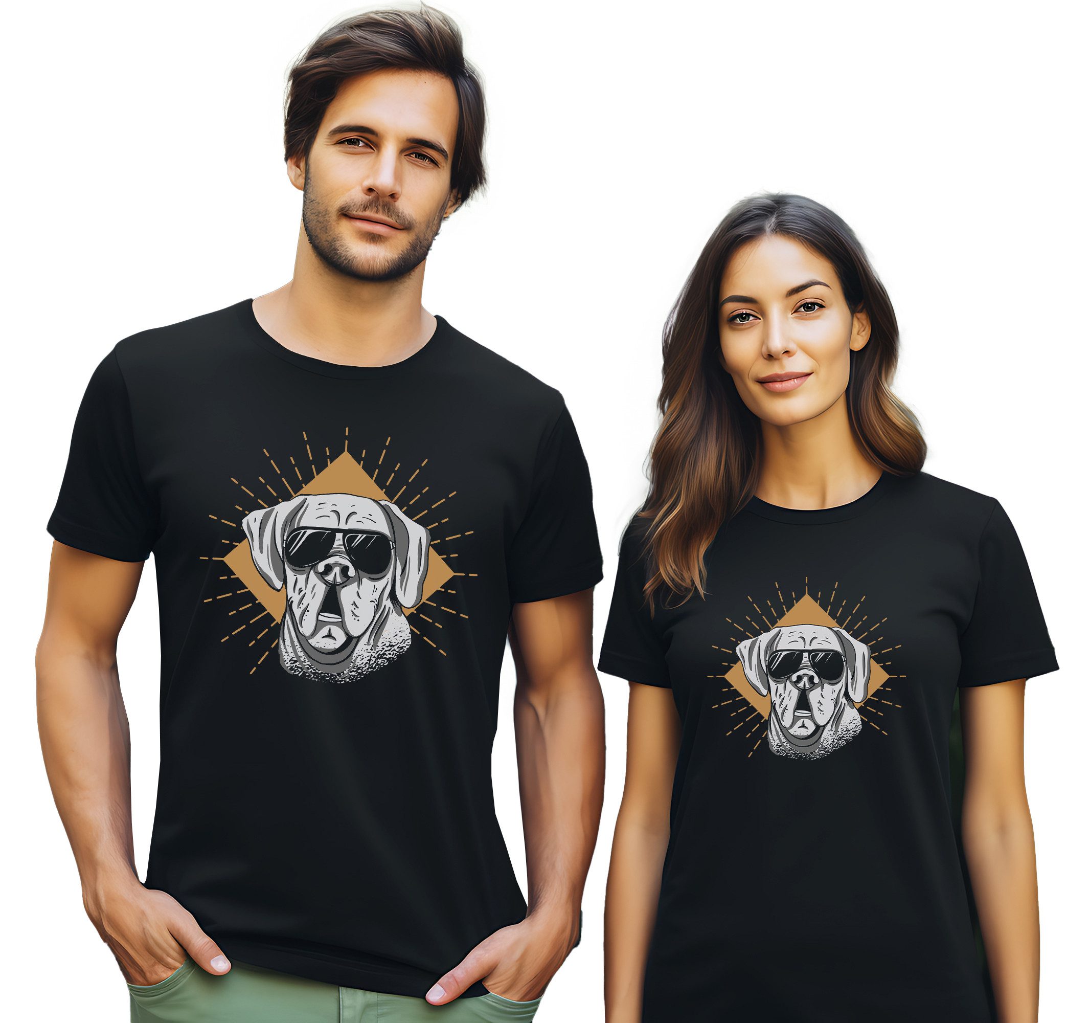 MyDesign24 T-Shirt Hunde print Shirt Hunde T-Shirt schwarz kurzarm Regular Fit i224