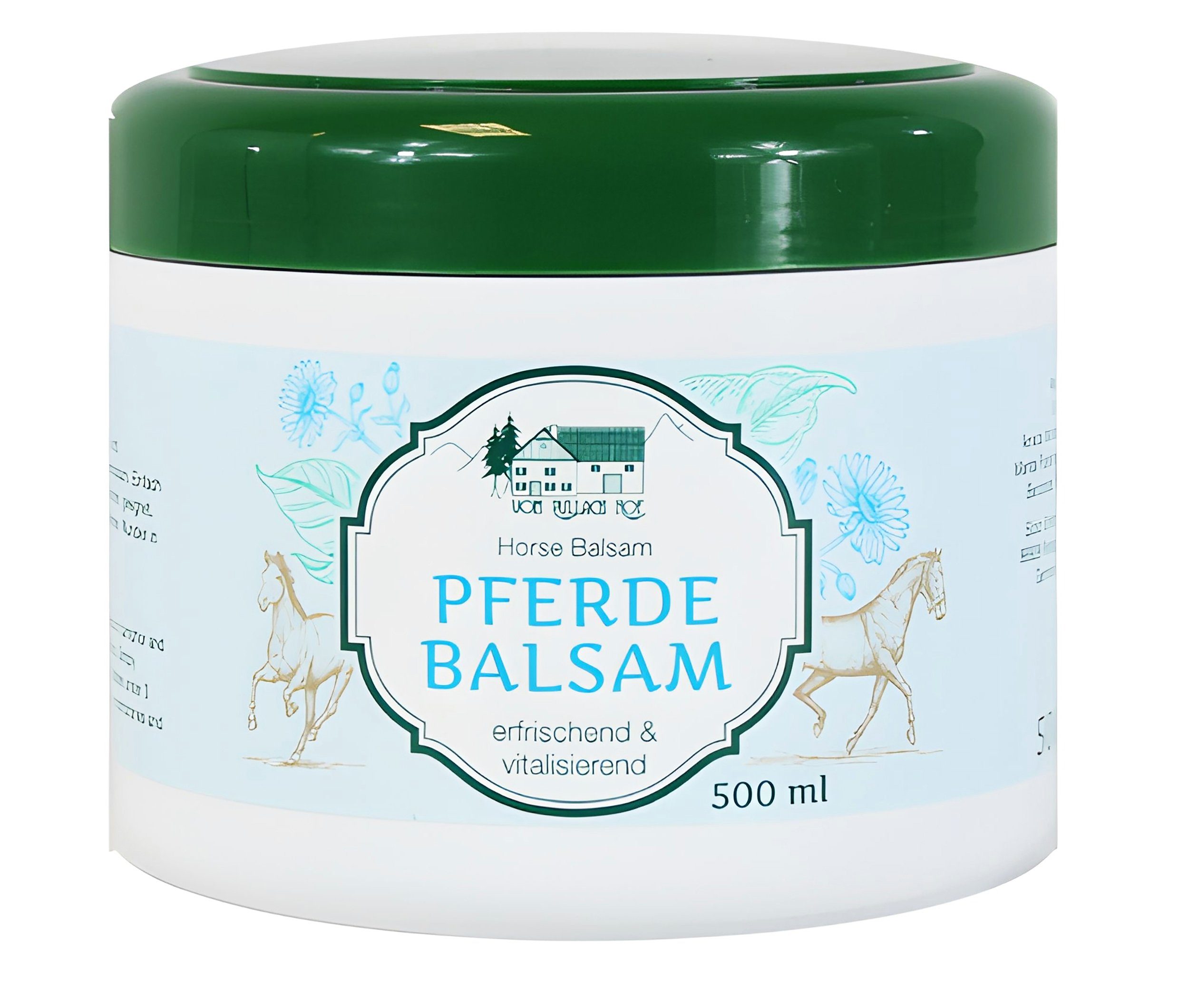 vom Pullach Hof Körperbalsam PFERDEBALSAM 500ml kühlend Pferdegel Sportgel Pferdesalbe 06, Massagegel Creme Balsam Gel Salbe