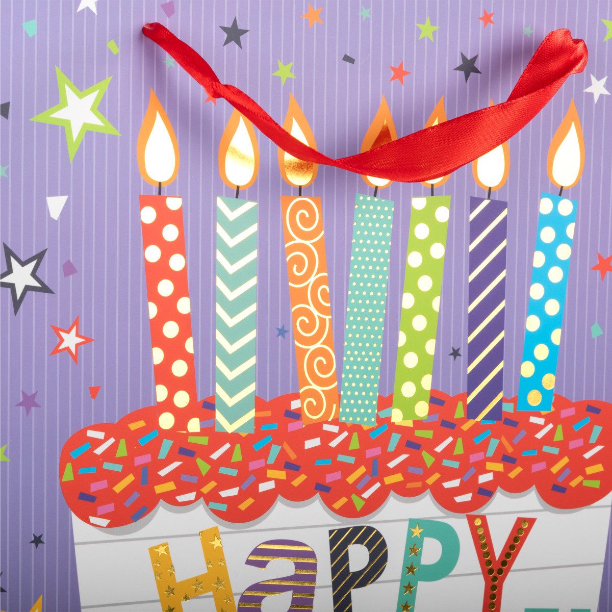 Idena Tragetasche Geschenktasche - Geburtstag, Kerzen, Landscape, 37 x 28,5 x 10,6 cm