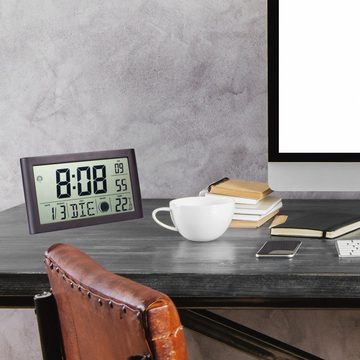 Funkwecker Digitale LCD Tischfunkuhr mit + Temperaturanzeige