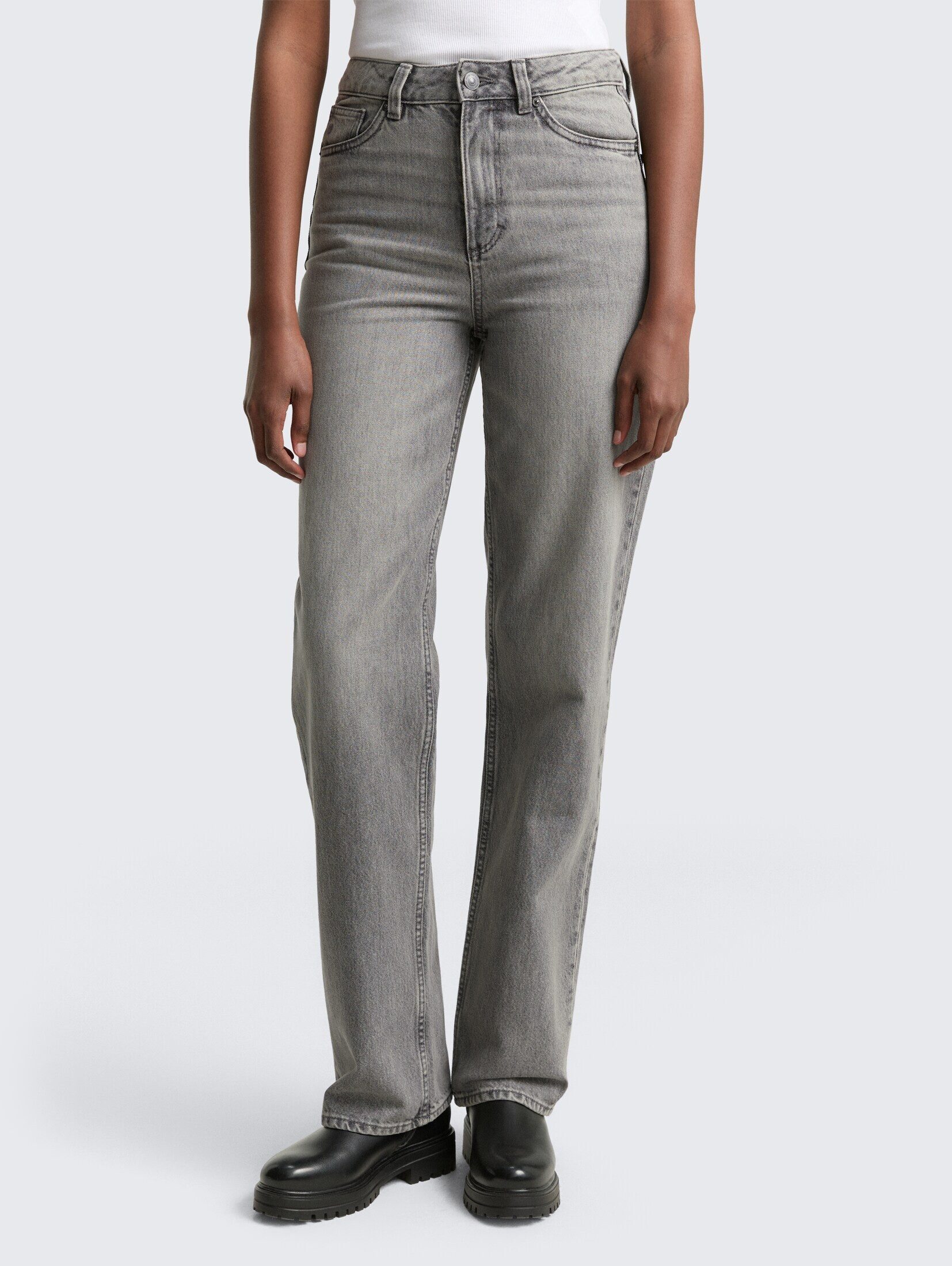 TOM TAILOR Denim Straight-Jeans Jeanshosen TTELIN STRAIGHT Jeans