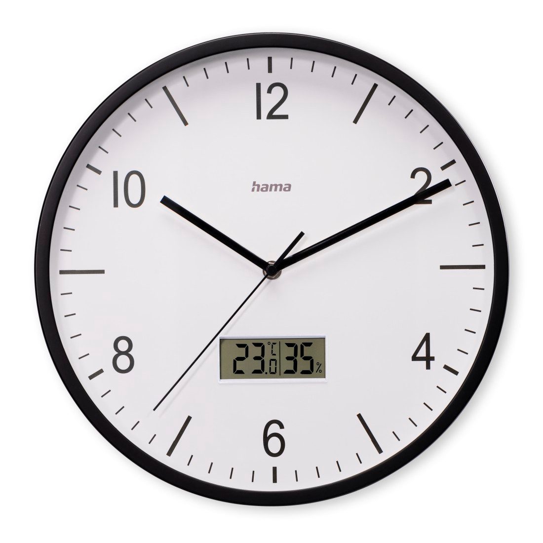 Hama Funkwanduhr Funkuhr "Lanzarote", ohne Ticken, Ø 35cm, Schwarz (mit The günstig online kaufen