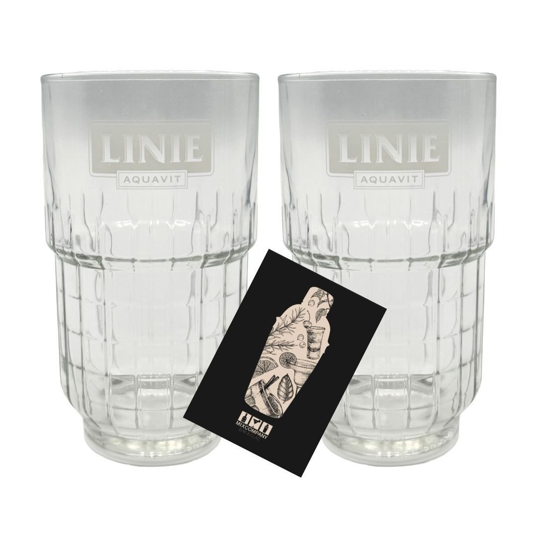 Mixcompany Gläser-Set Linie Aquavit Gläser 2er-Set – Longdrinkgläser im nordischen Desi