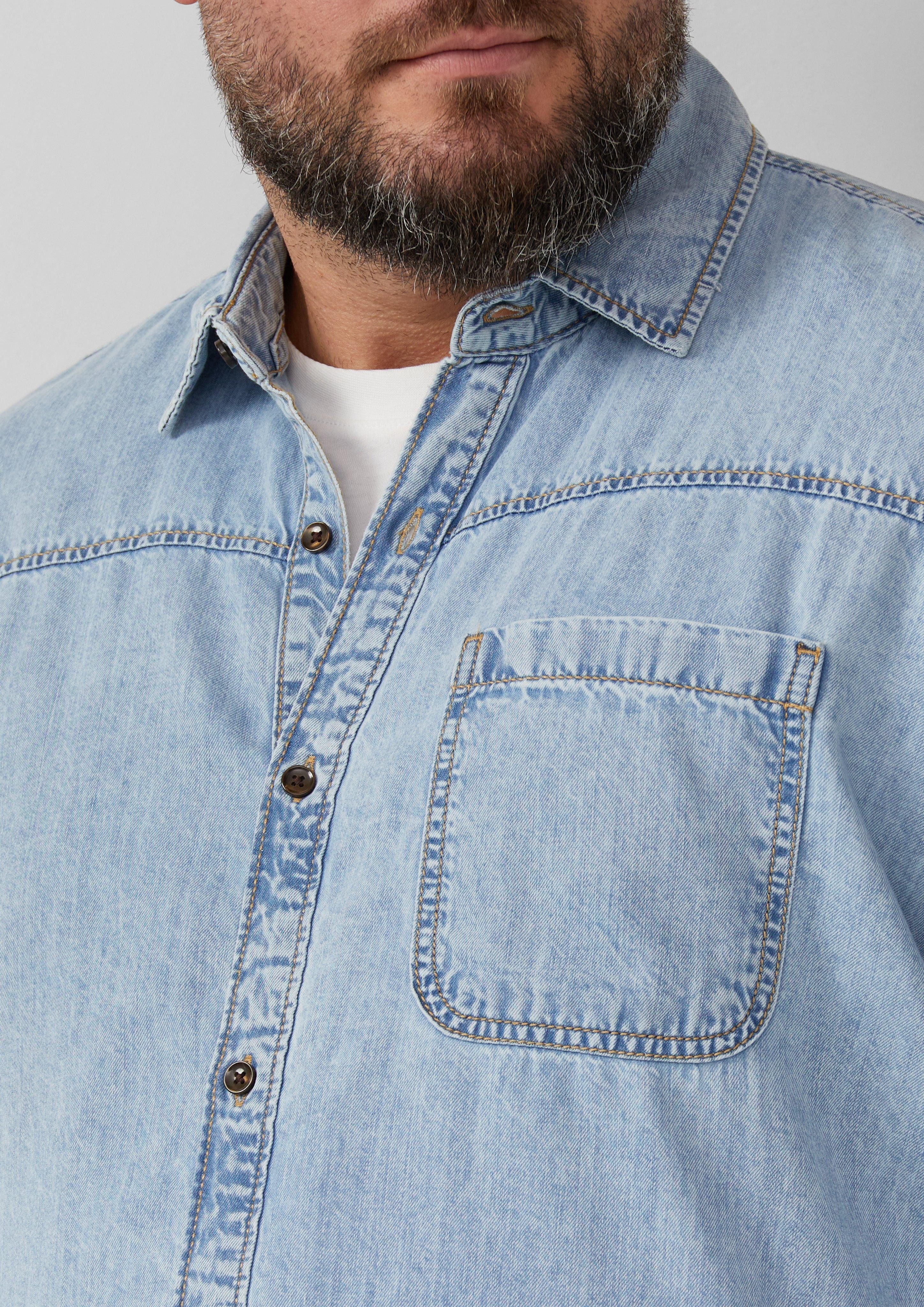 s.Oliver Langarmhemd Regular Fit: Lässiges Jeanshemd günstig online kaufen