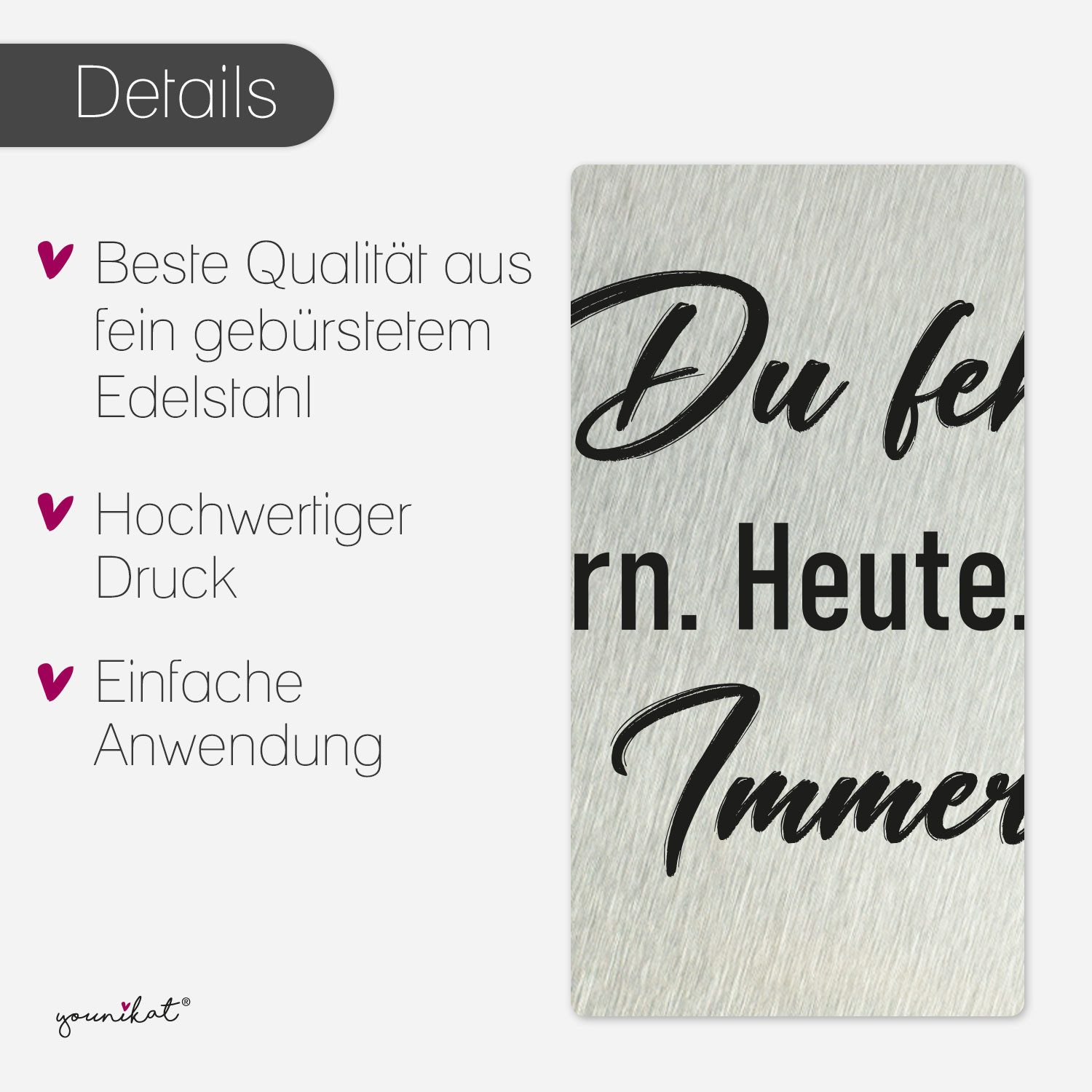 younikat Dekofigur younikat Grabstecker aus Edelstahl I Grabschmuck Herz 17 cm I you0080 – Bild 5 von 5