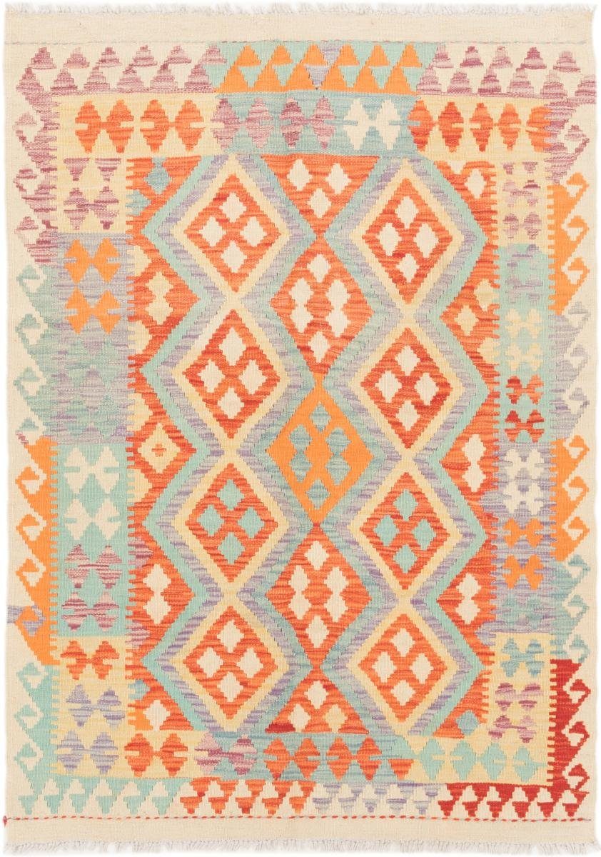 Orientteppich Kelim Afghan 105x144 Handgewebter Orientteppich, Nain Trading, rechteckig, Höhe: 3 mm
