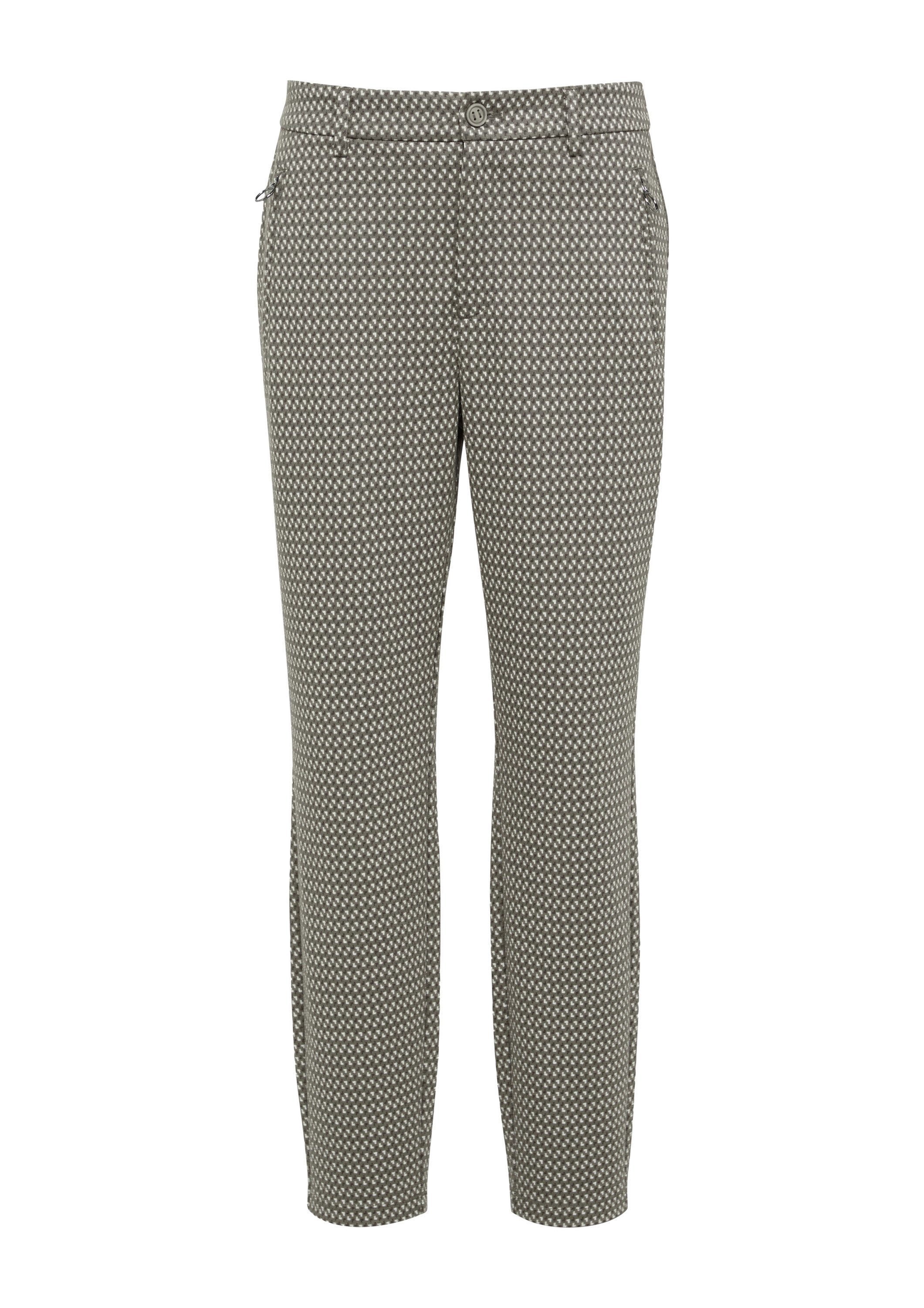 s.Oliver 7/8-Hose Hose Gemusterte Stoffhose mit elastischem Bund günstig online kaufen