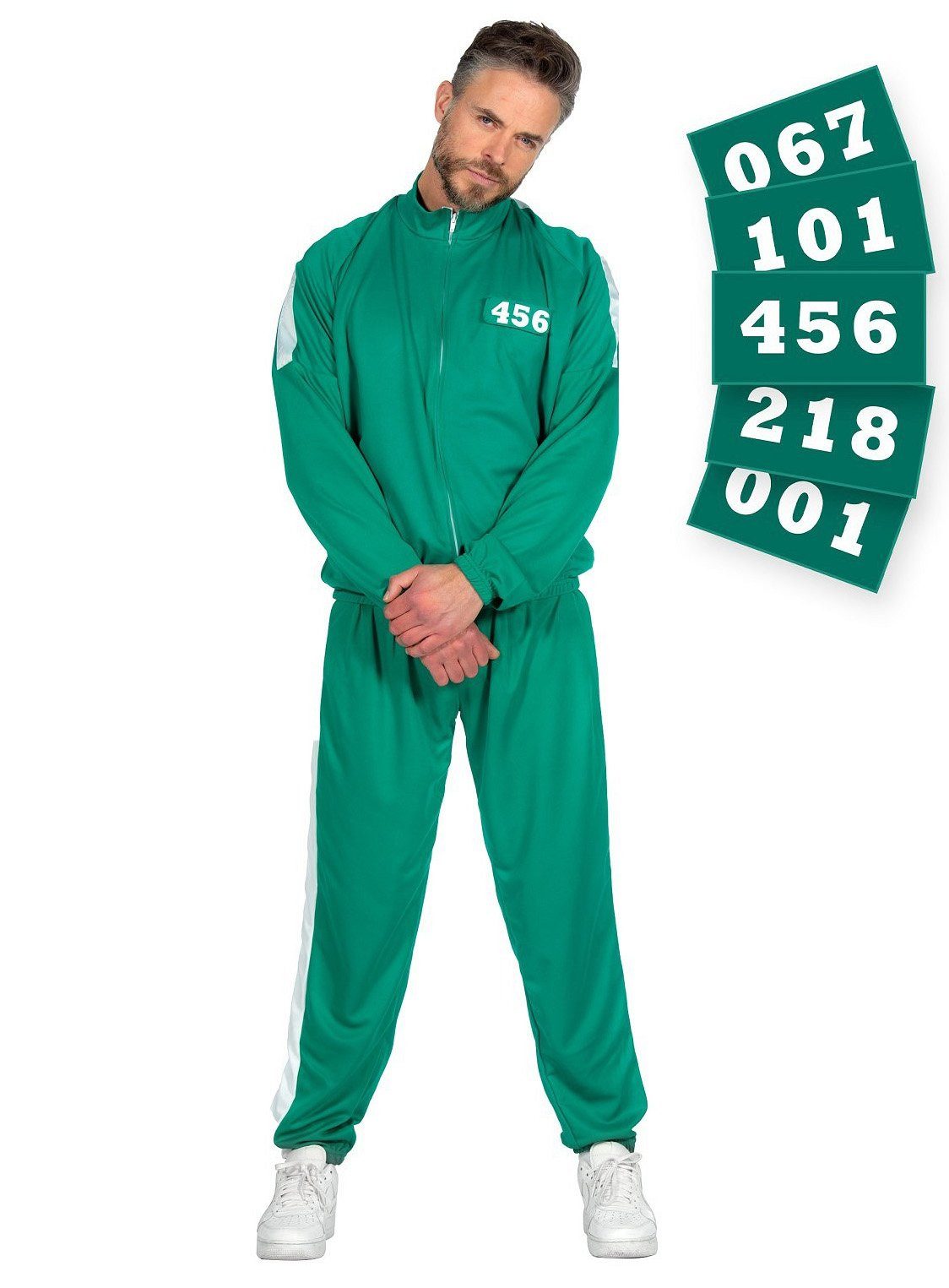 Metamorph Kostüm Korean Game Teilnehmer - Halloween Kostüm Herren, Der markante grüne Trainingsanzug der Teilnehmer des koreanischen Tod