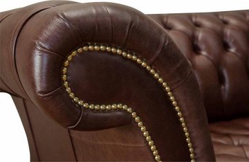 JVmoebel Chesterfield-Sofa Sofa 2 Sitzer Couch Polster Sofa Chesterfield Sofas 100% Leder Sofort, Made in Europe