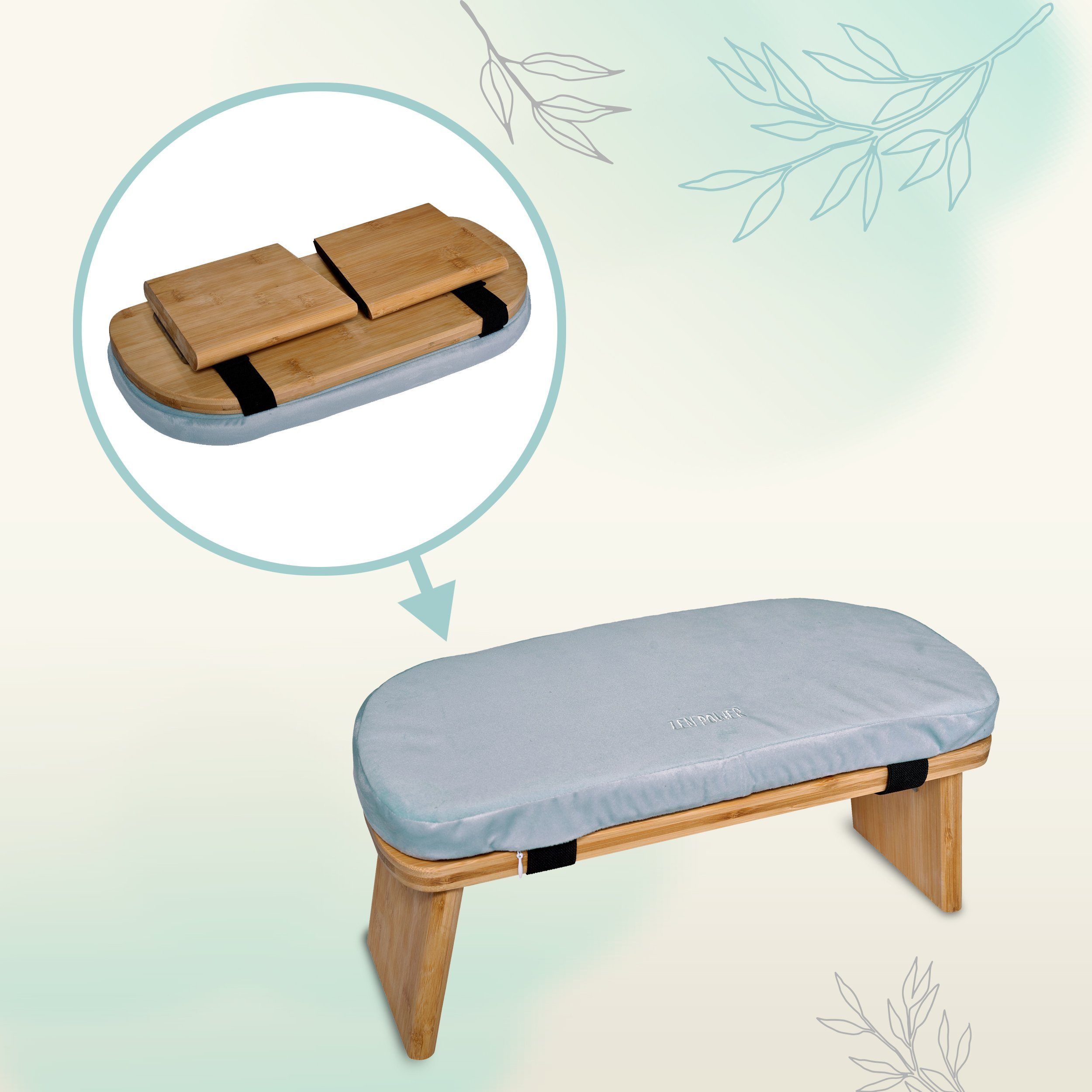 ZenPower Yogablock Meditationshocker Yogabank, zusammenklappbar, ergonomisch, stabil