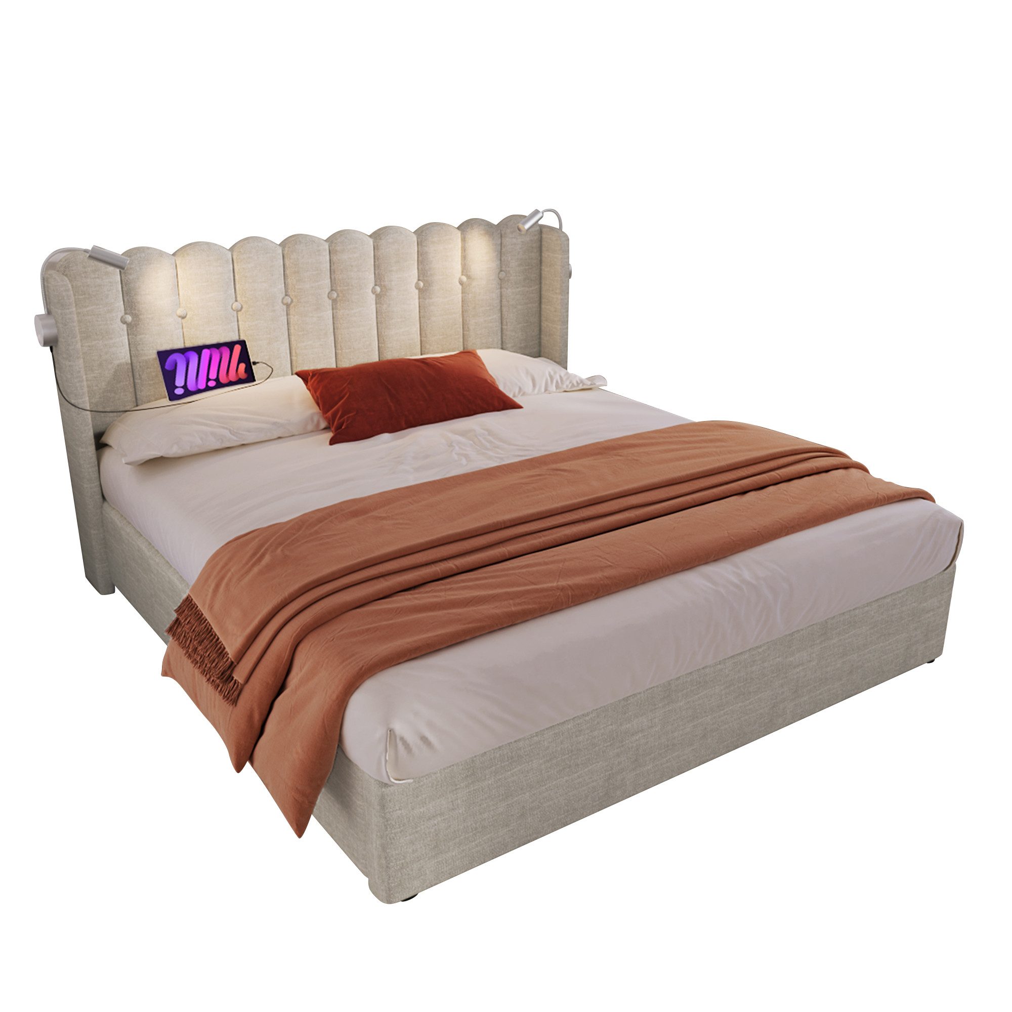 BlingBin Einzelbett Polsterbett (1-tlg., Ladefunktion und günstig online kaufen