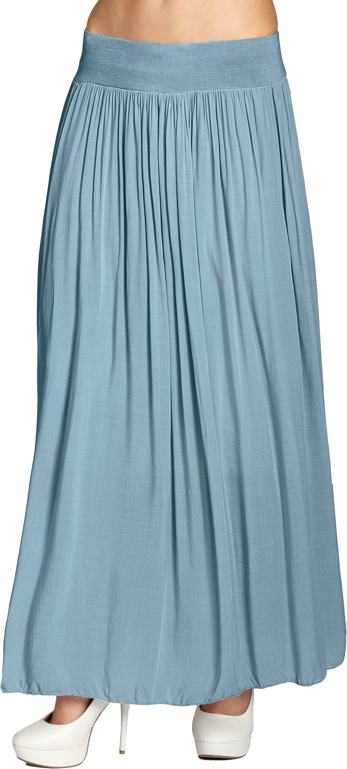 Caspar Faltenrock RO034 leichter langer eleganter Damen Sommer Rock Maxirock - bodenlang bei ca. 157 cm Körpergröße