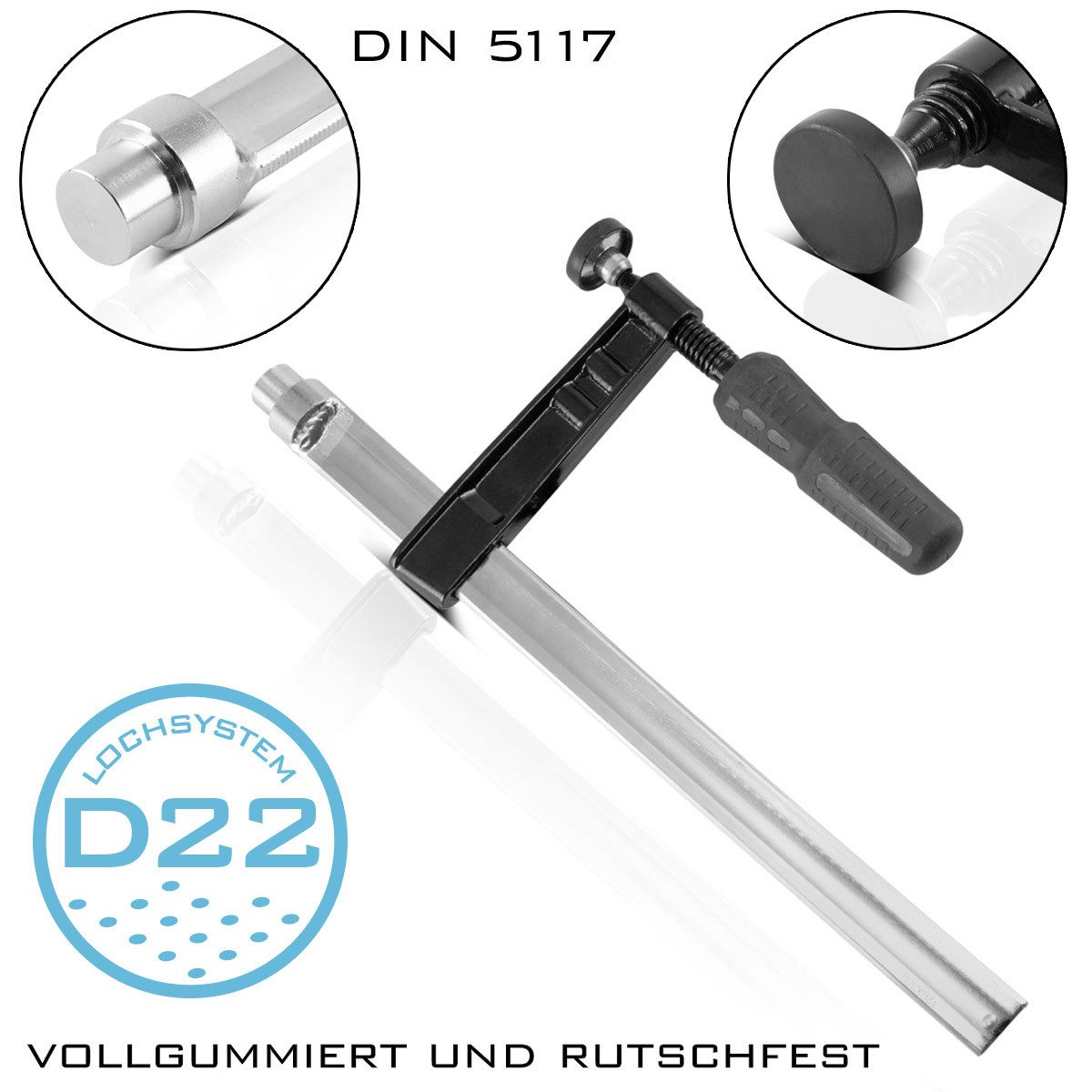 STAHLWERK Schraubzwinge Spannzwinge für Schweißtische 80 x 300 mm, (1 St)