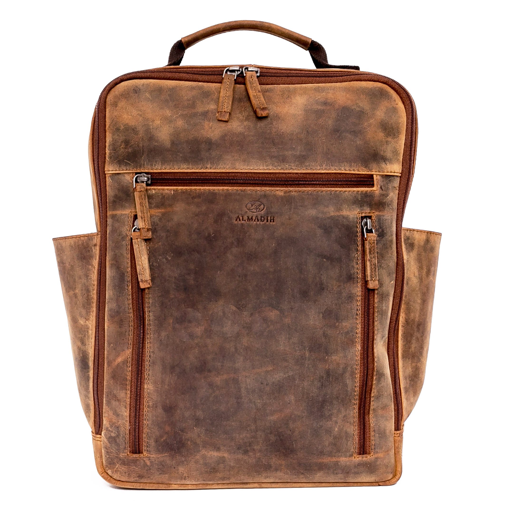 Almadih Leder Braune Aktentasche Leder Business Taschen Herren