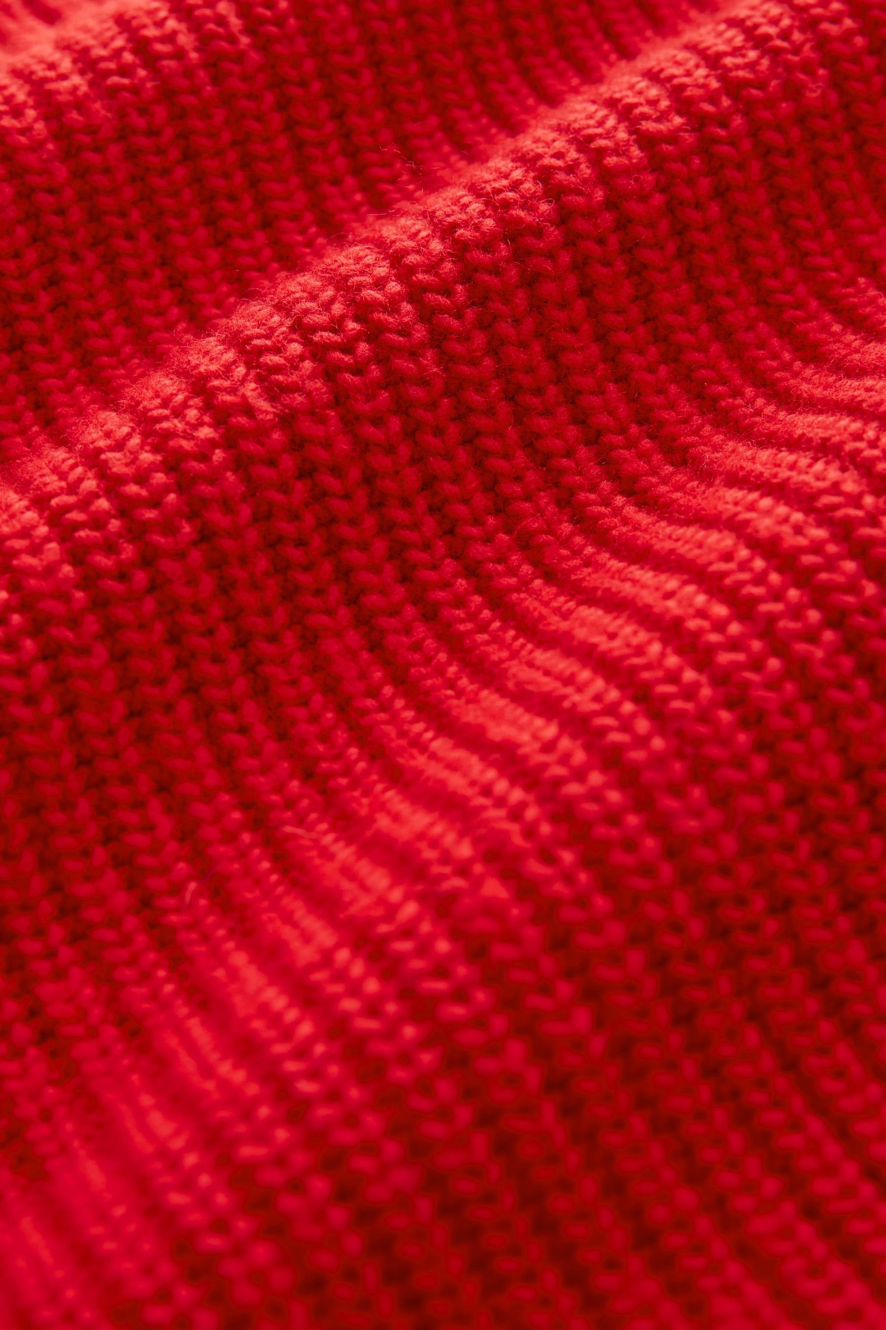 Pullover Next (1-tlg) Kragen Stehkragenpullover mit Red gerippter Kurzer angesetztem