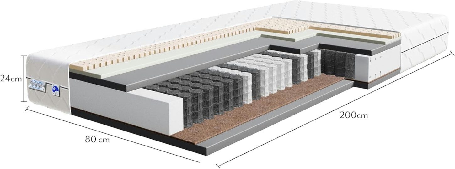 Taschenfederkernmatratze orthopädische 7-Zonen, zwei unterschiedlich feste günstig online kaufen