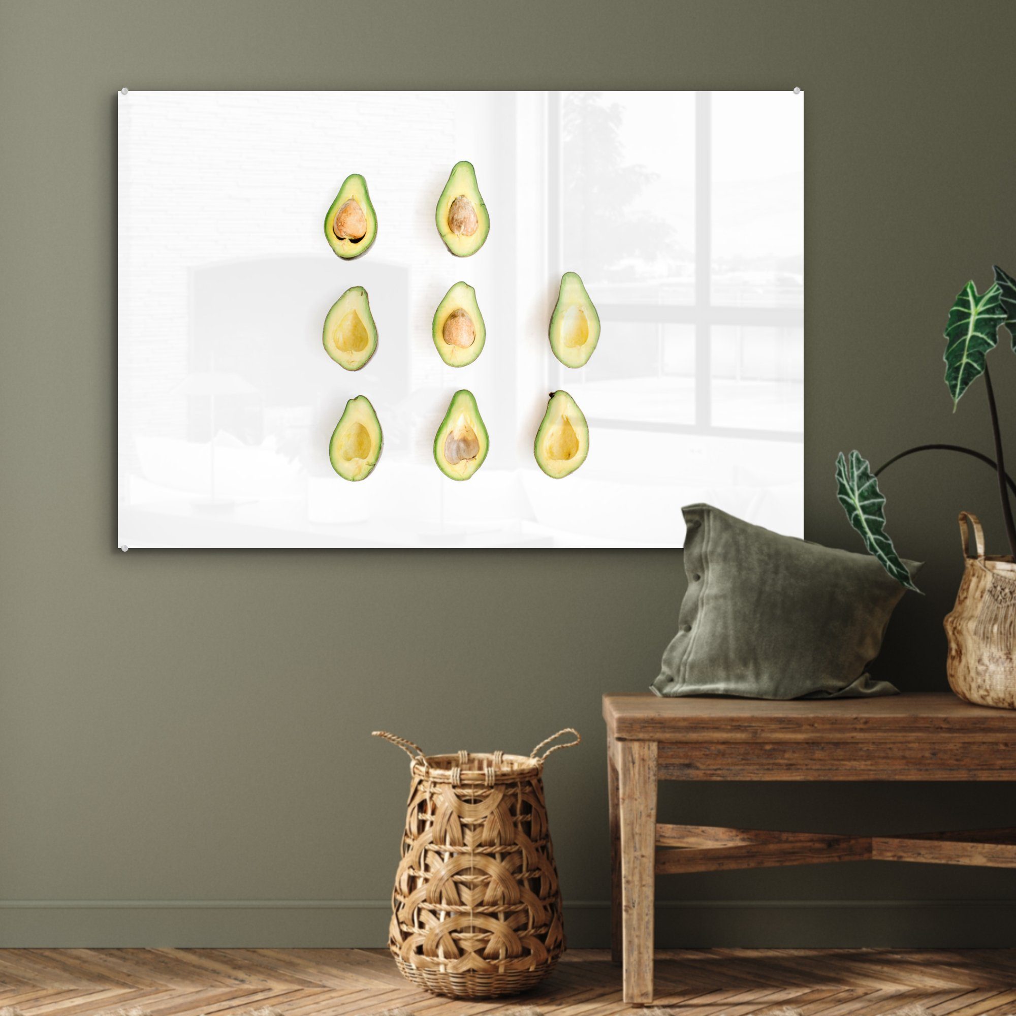 MuchoWow Acrylglasbild Avocado - - Tropisch, Schlafzimmer Wohnzimmer Grün St), Acrylglasbilder (1 &