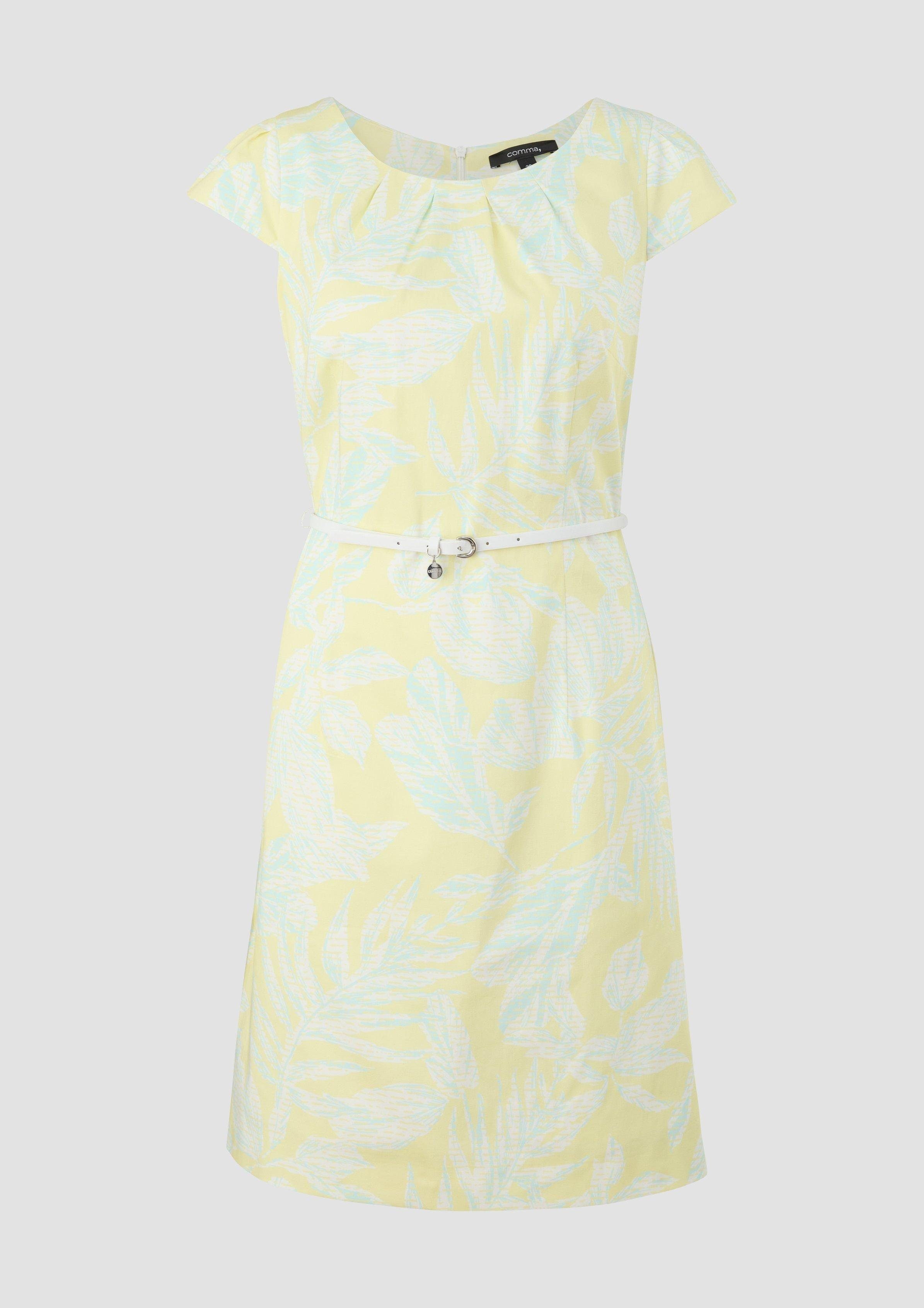 Minikleid Raffung Baumwollstretch Comma Kleid aus