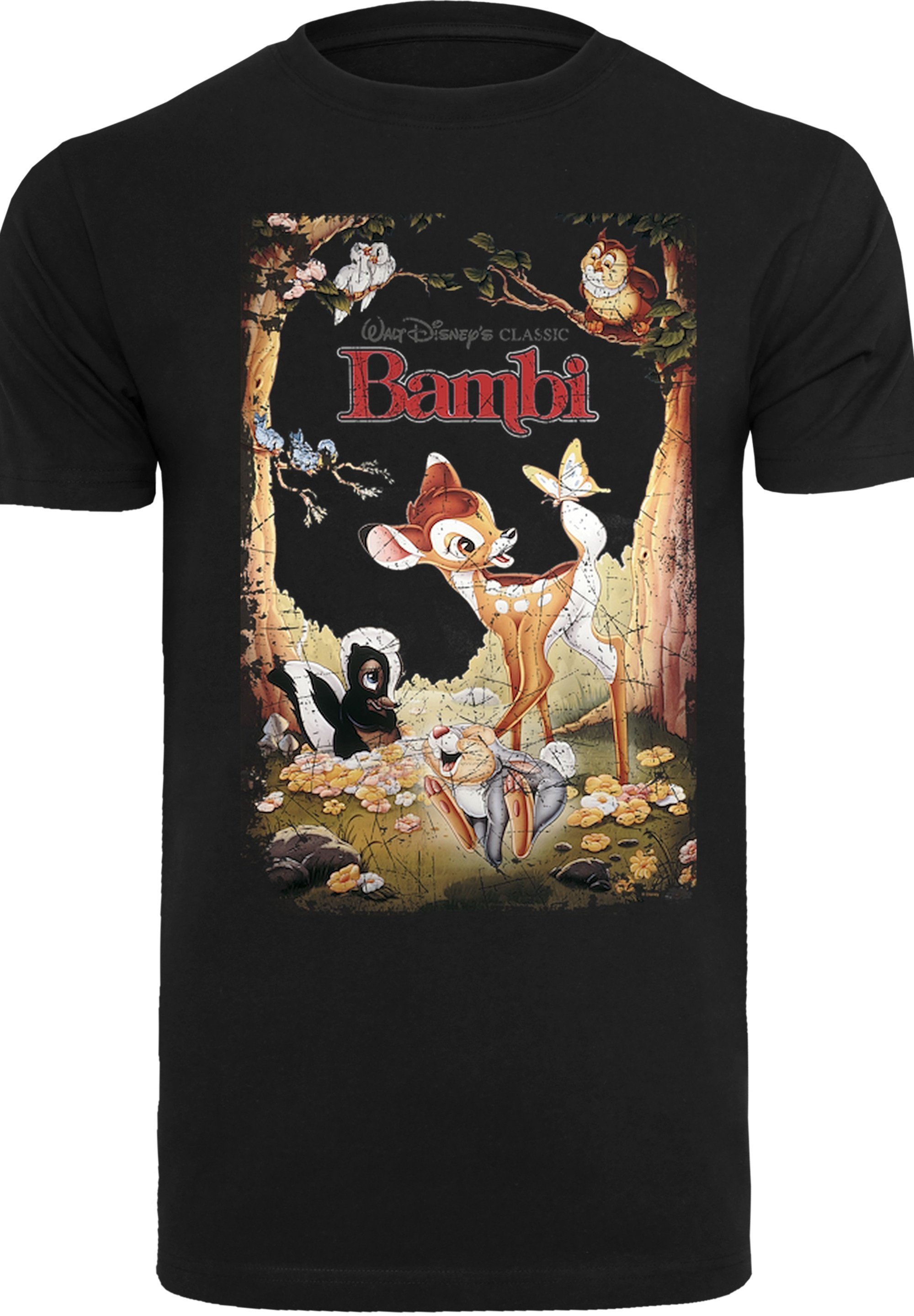 Herren,Premium Poster Bambi Disney Retro F4NT4STIC T-Shirt Merch,Regular-Fit,Basic,Bedruckt