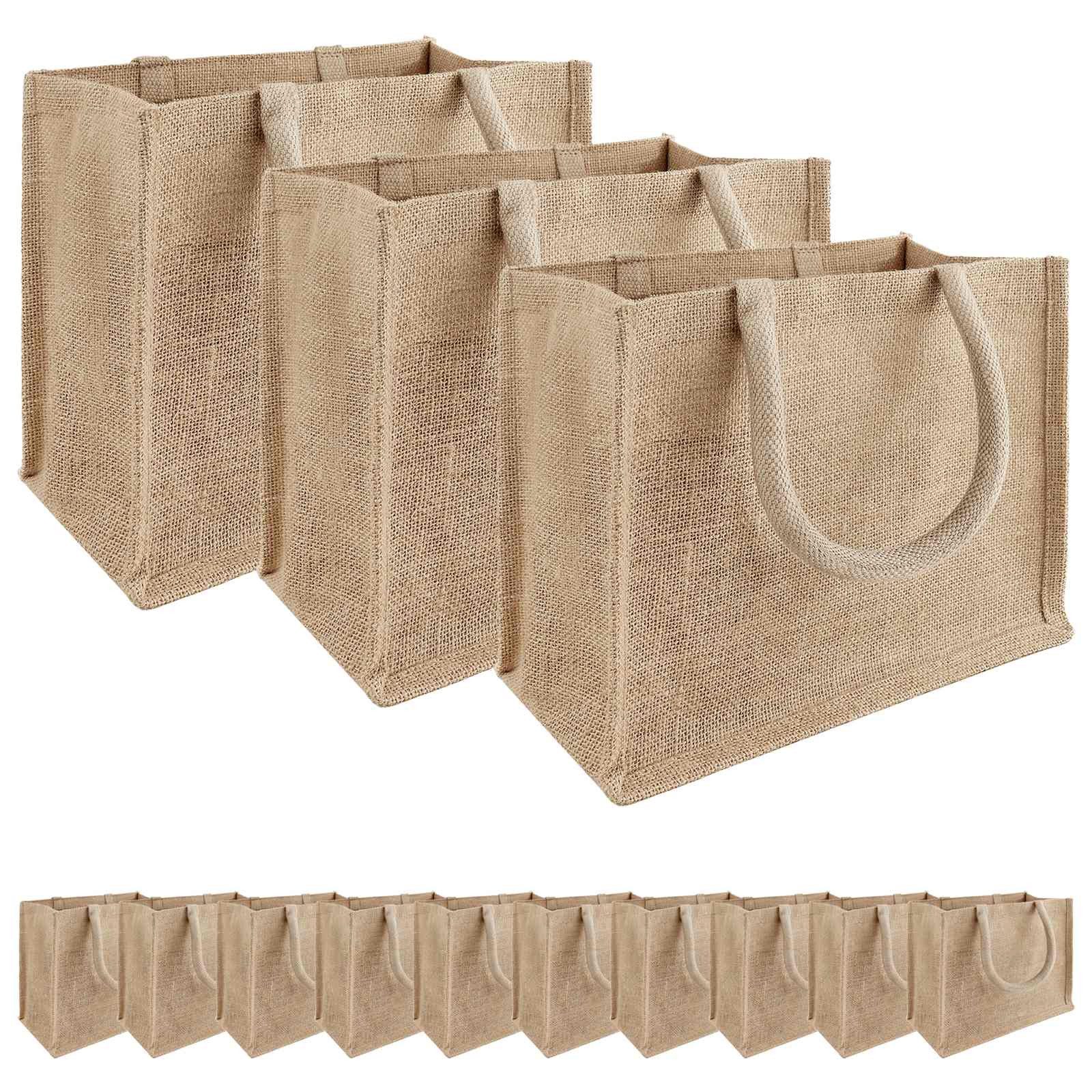 vidaXL Einkaufstrolley Jute-Handtaschen 50 Natur 26 x 22 x 14 cm 100% Tossa-Jute