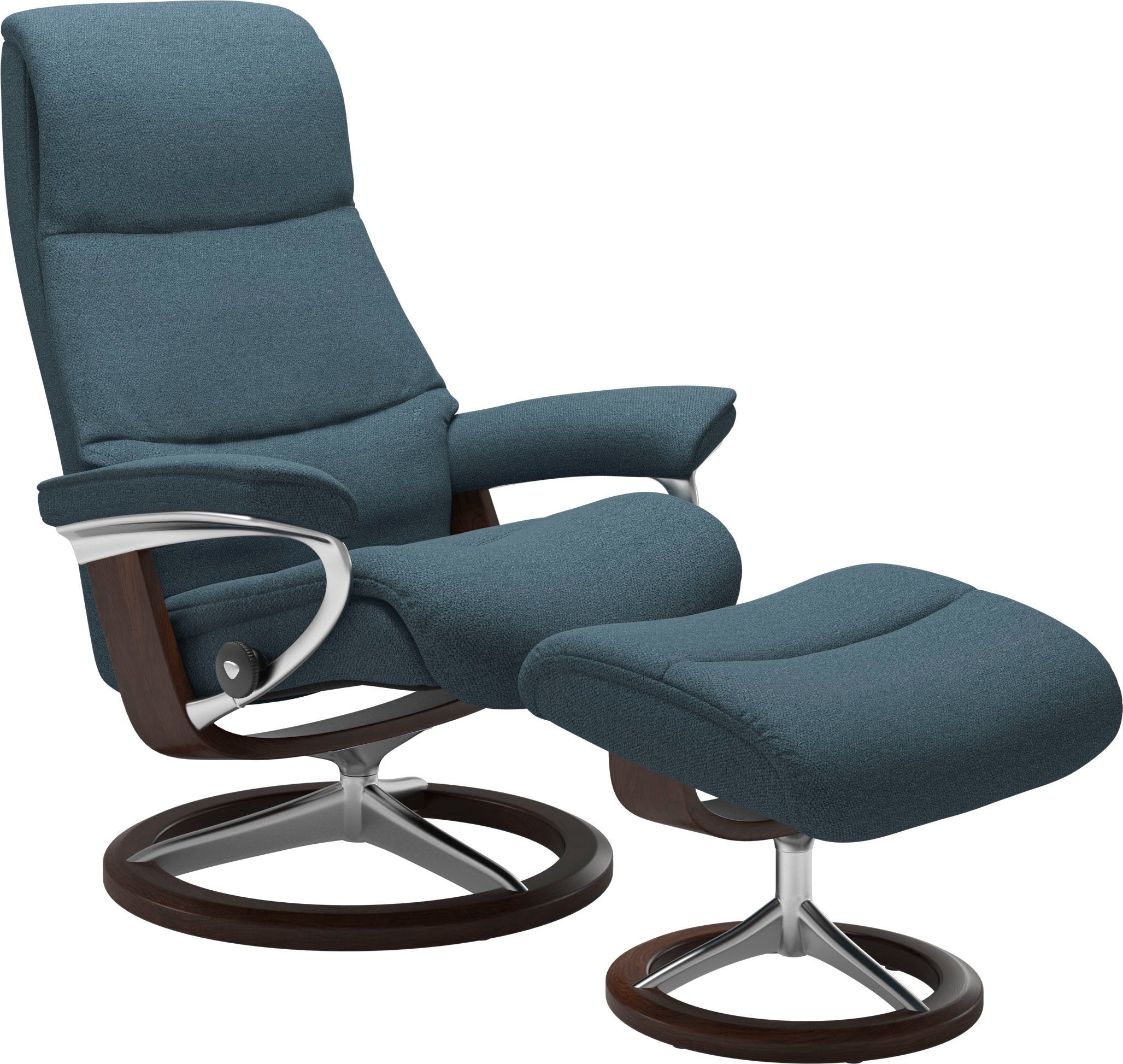 Stressless® Relaxsessel View (Set, Relaxsessel mit Hocker), mit Signature Base, Größe S,Gestell Braun